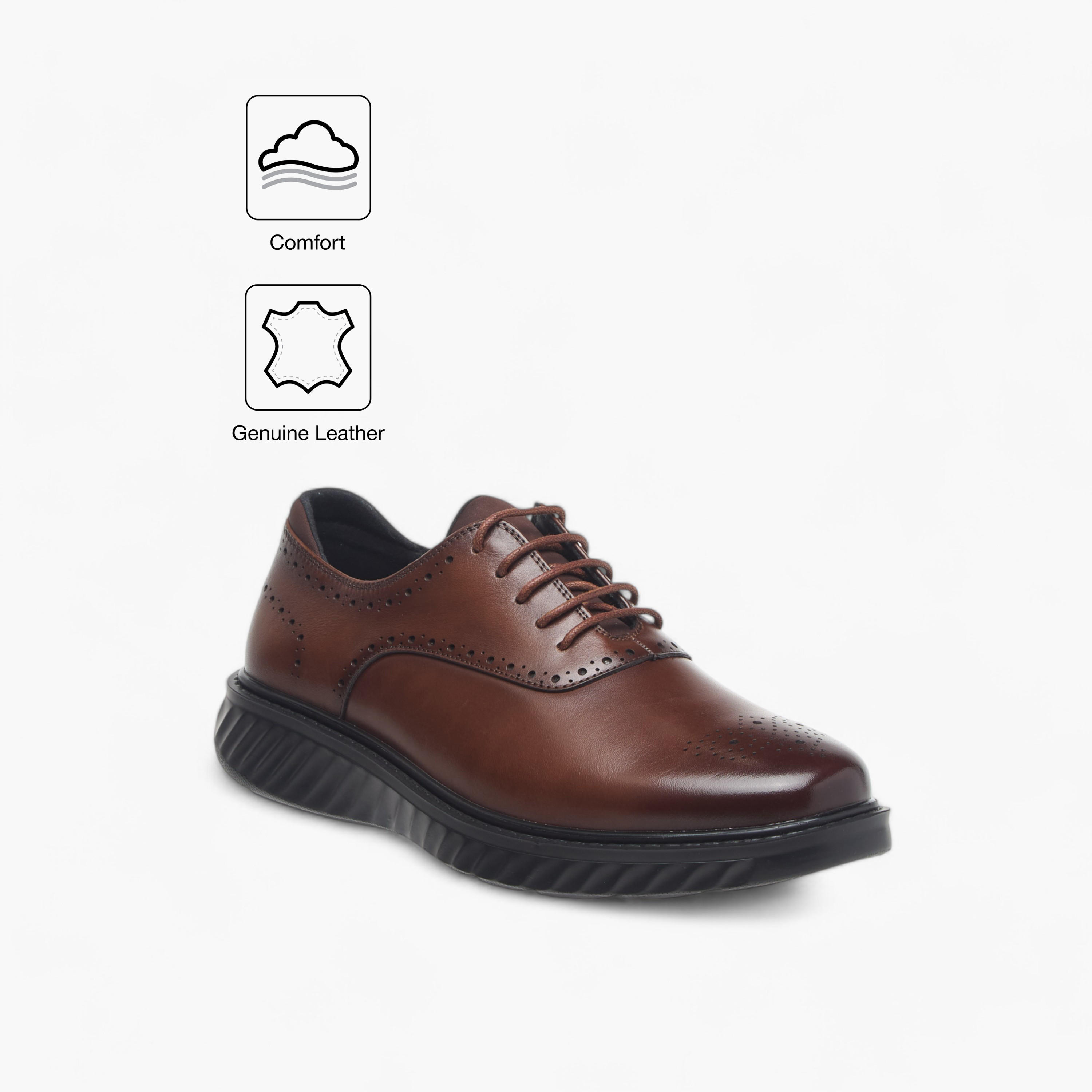 حذاء أكسفورد جلد مثقب برباط من لو كونفورت-men-shoes-formalshoes-image-2