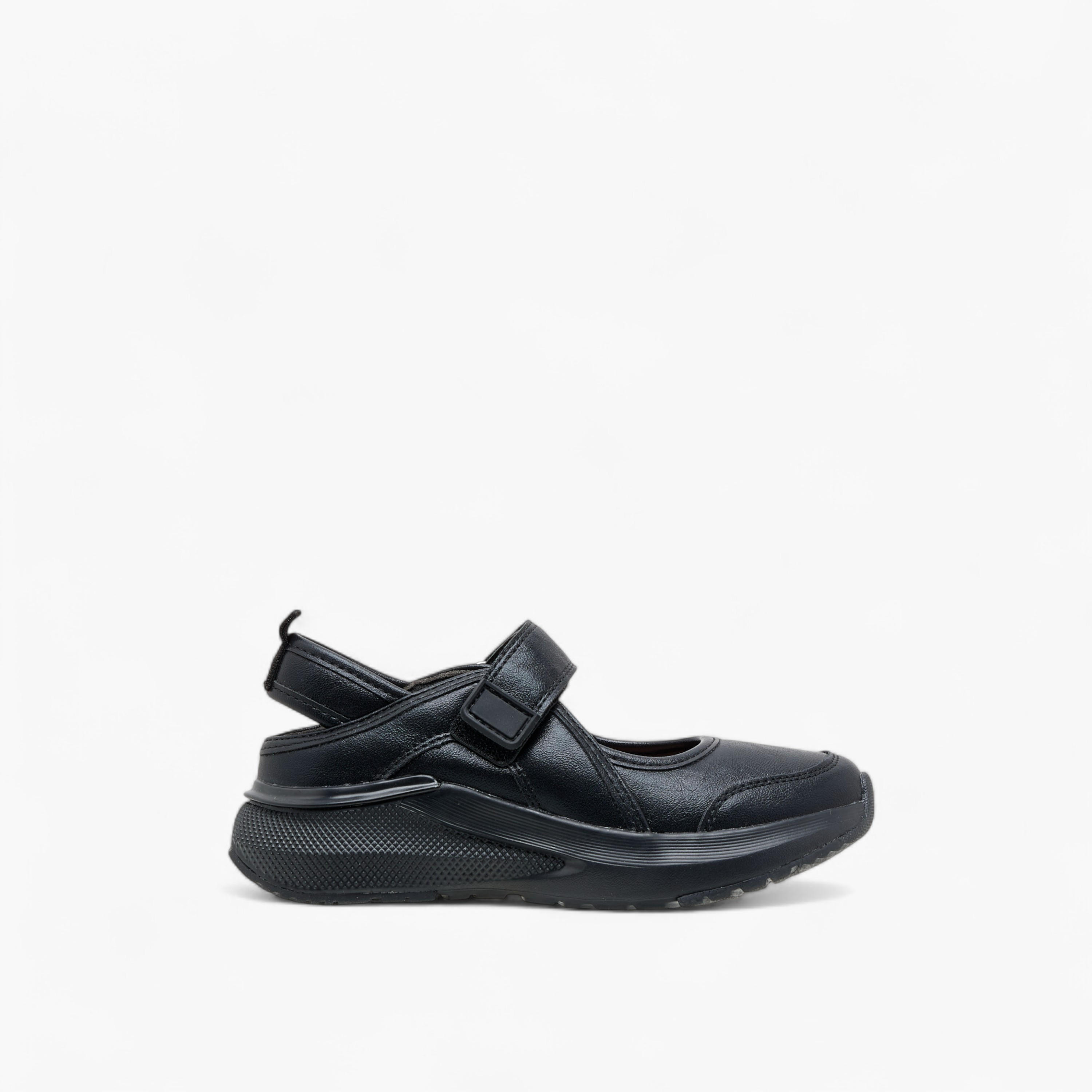 Little Missy Panelled School Shoes with Hook and Loop Closure-girls-shoes-schoolshoes-image-3