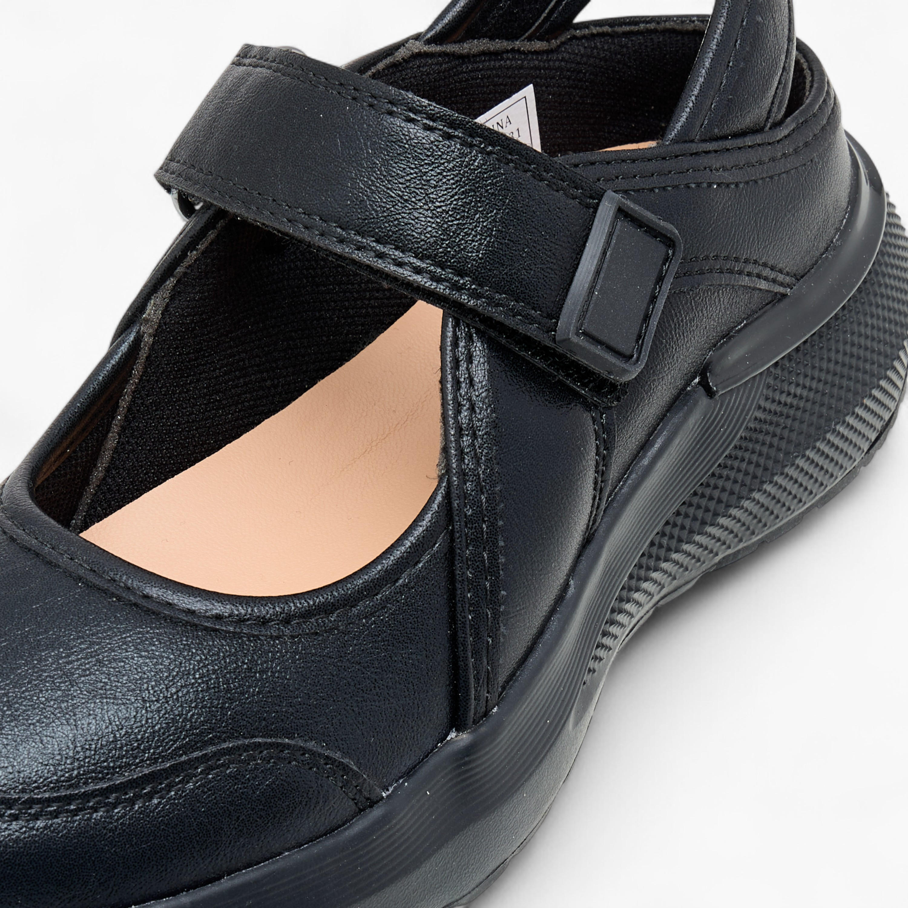Little Missy Panelled School Shoes with Hook and Loop Closure-girls-shoes-schoolshoes-image-4
