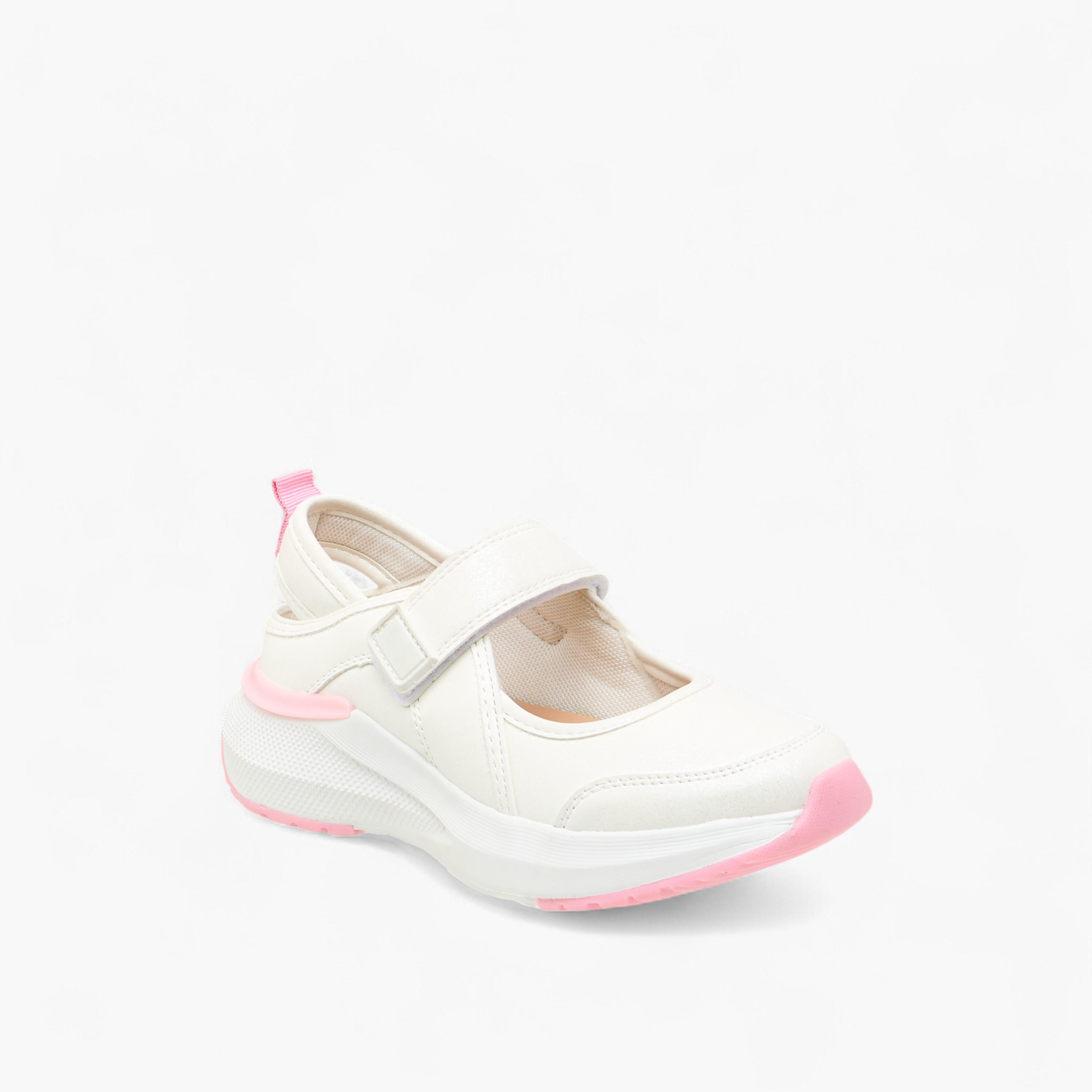 Little Missy Panelled School Shoes with Hook and Loop Closure-girls-shoes-schoolshoes-image-2