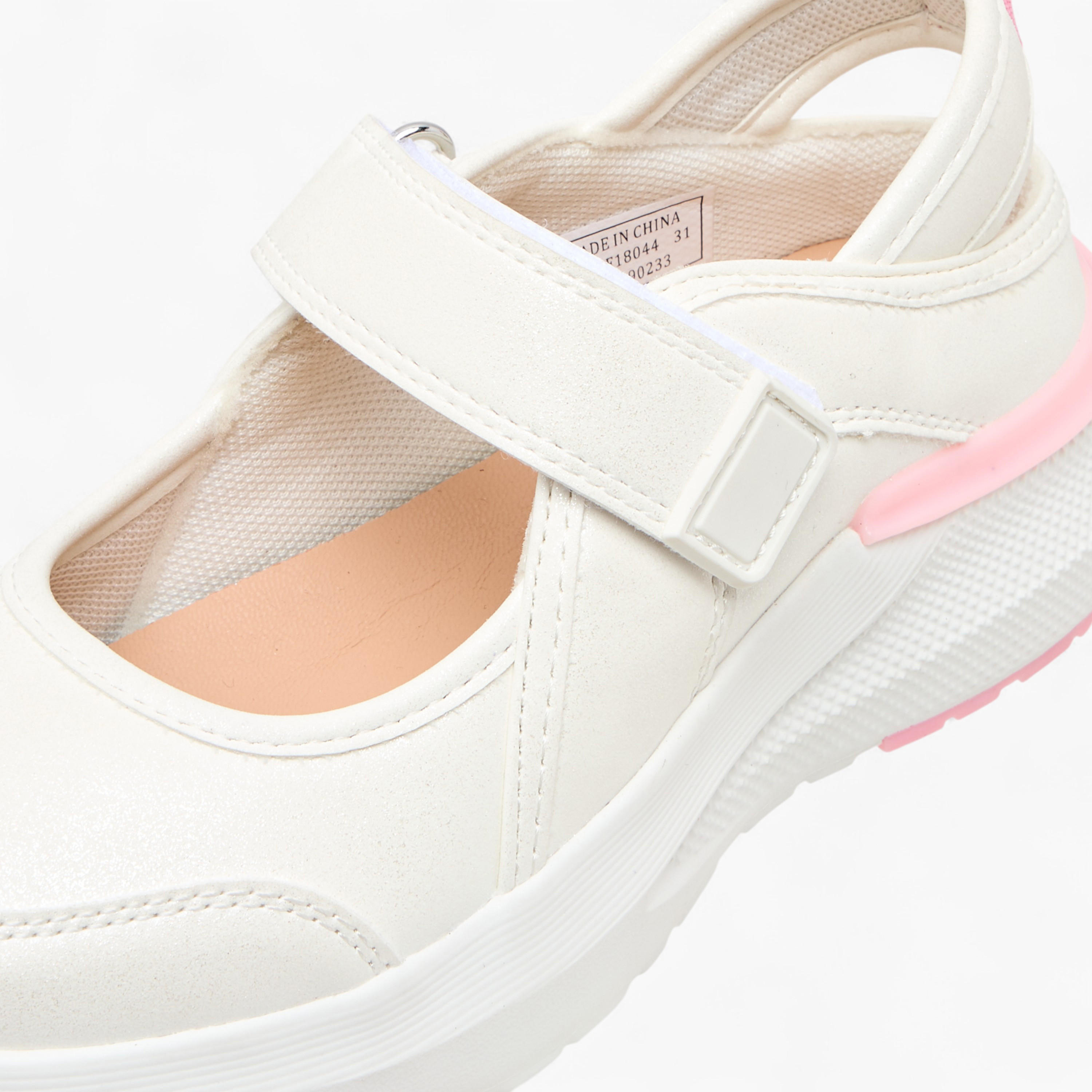 Little Missy Panelled School Shoes with Hook and Loop Closure-girls-shoes-schoolshoes-image-4