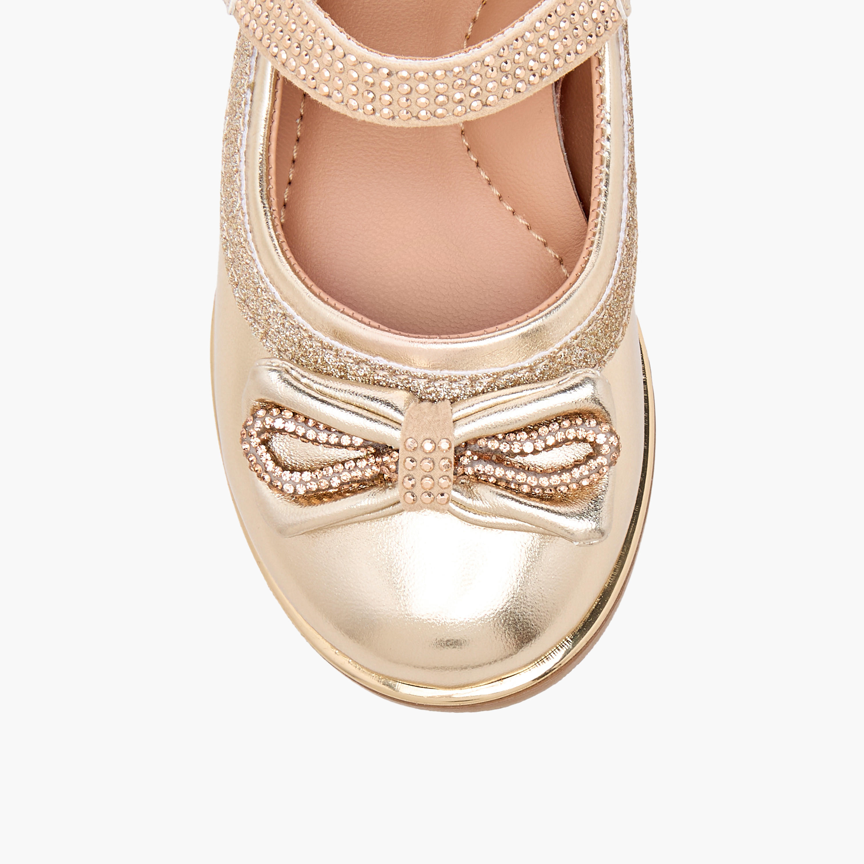 Barefeet Bow Embellished Mary Jane Shoes with Hook and Loop Closure-girls-shoes-maryjanes-image-4