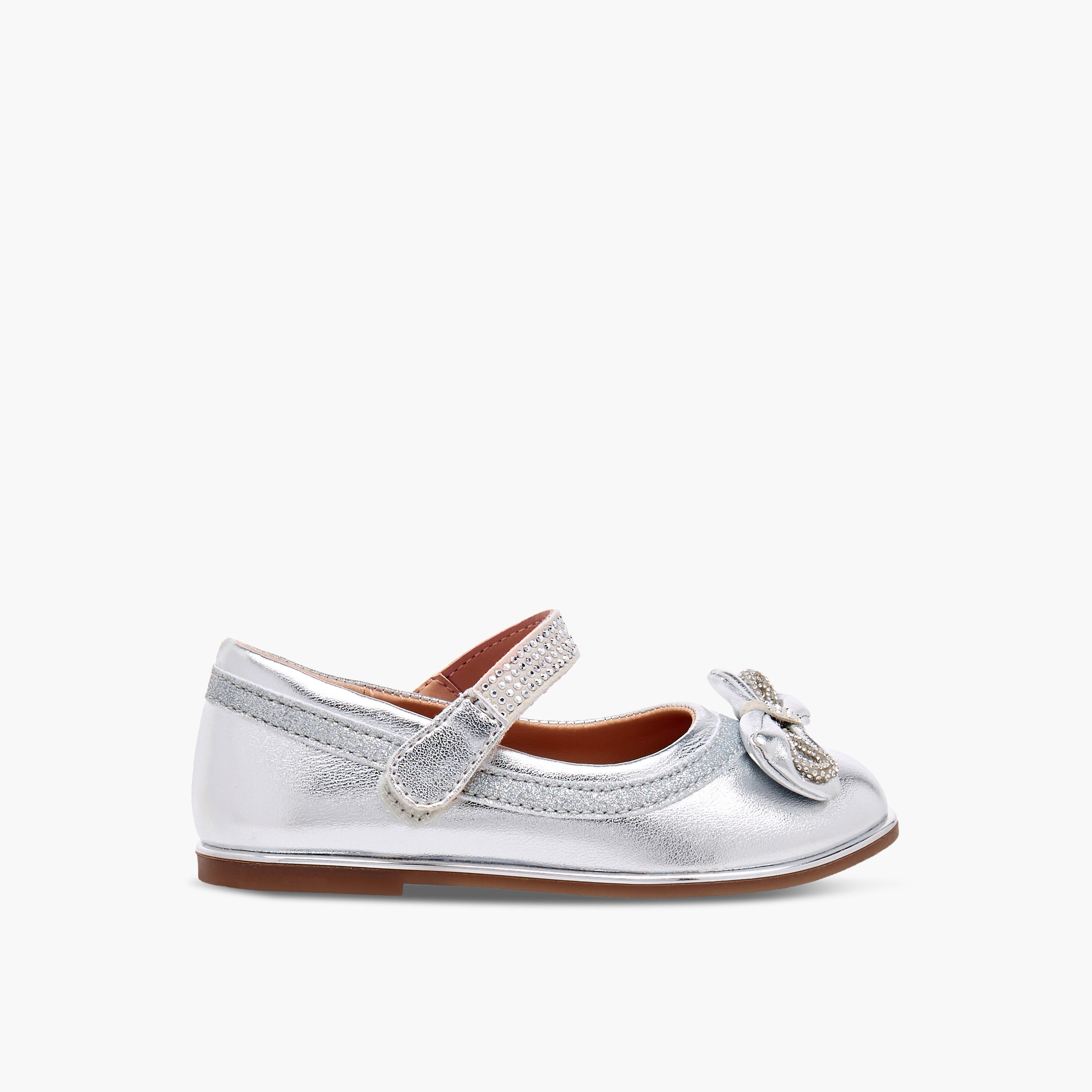 Barefeet Bow Embellished Mary Jane Shoes with Hook and Loop Closure-girls-shoes-maryjanes-image-3
