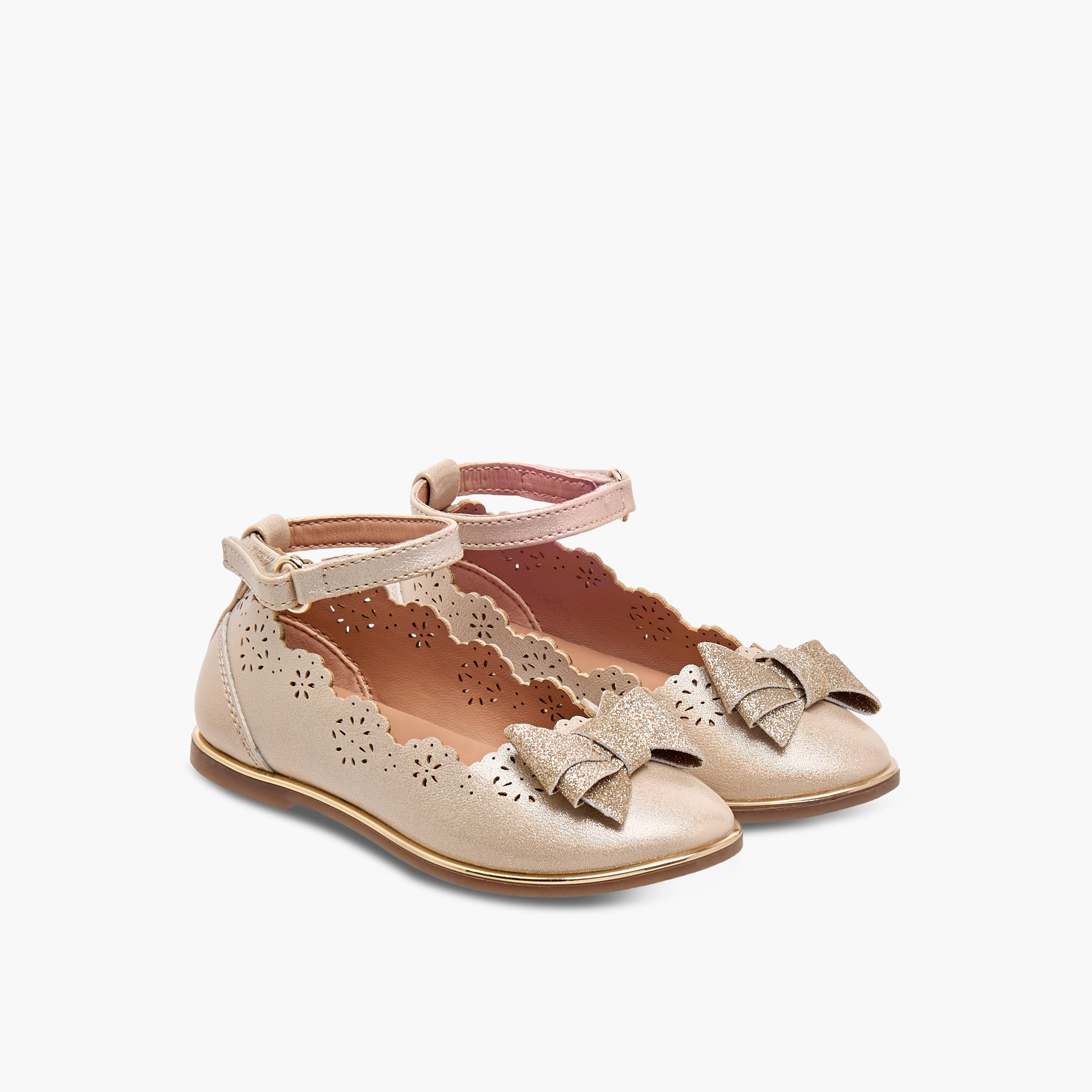 Barefeet Laser Cut Mary Jane Shoes with Scallop Detail-girls-shoes-maryjanes-image-1