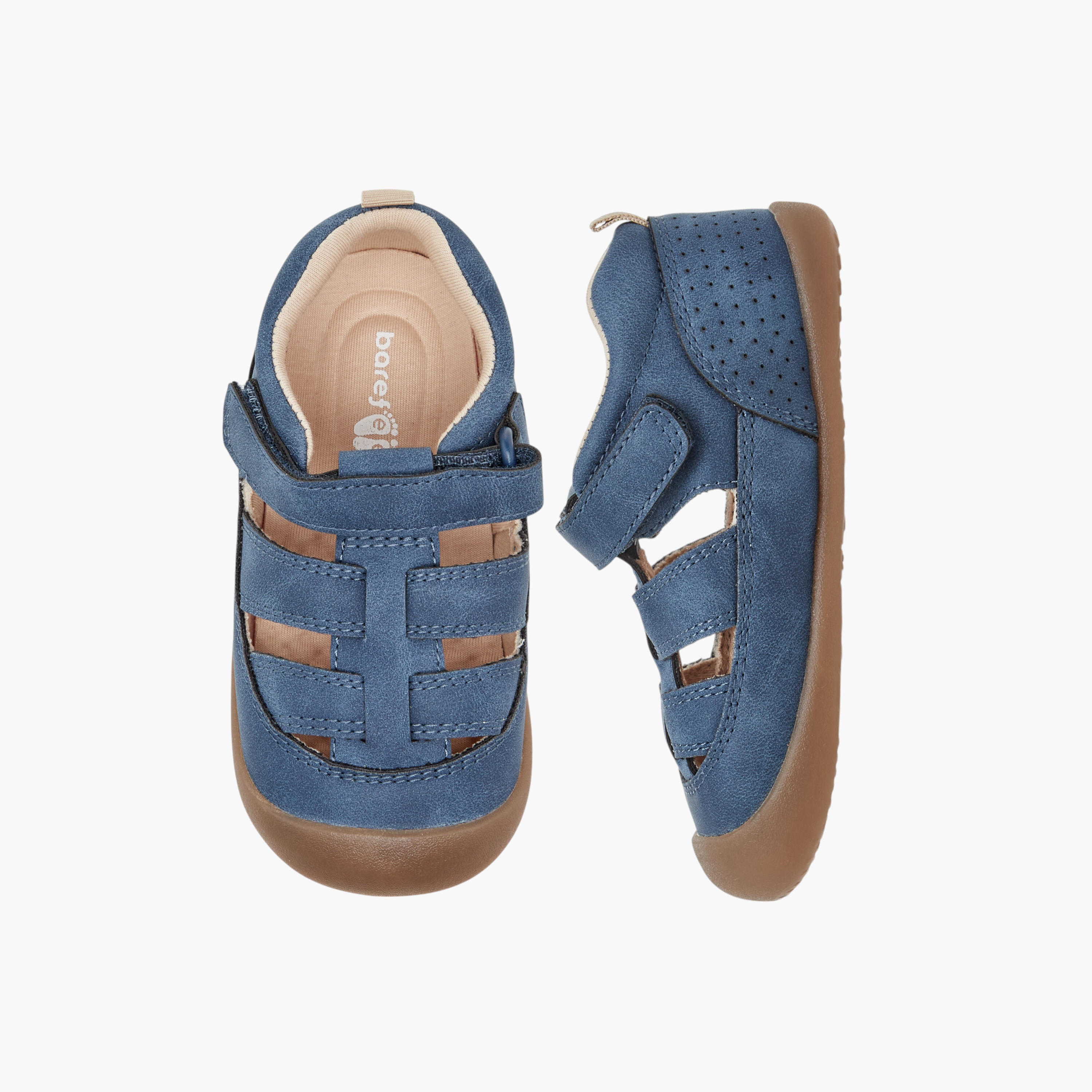 Barefeet Panelled Sandals with Hook and Loop Closure-boys-shoes-sandals-image-1