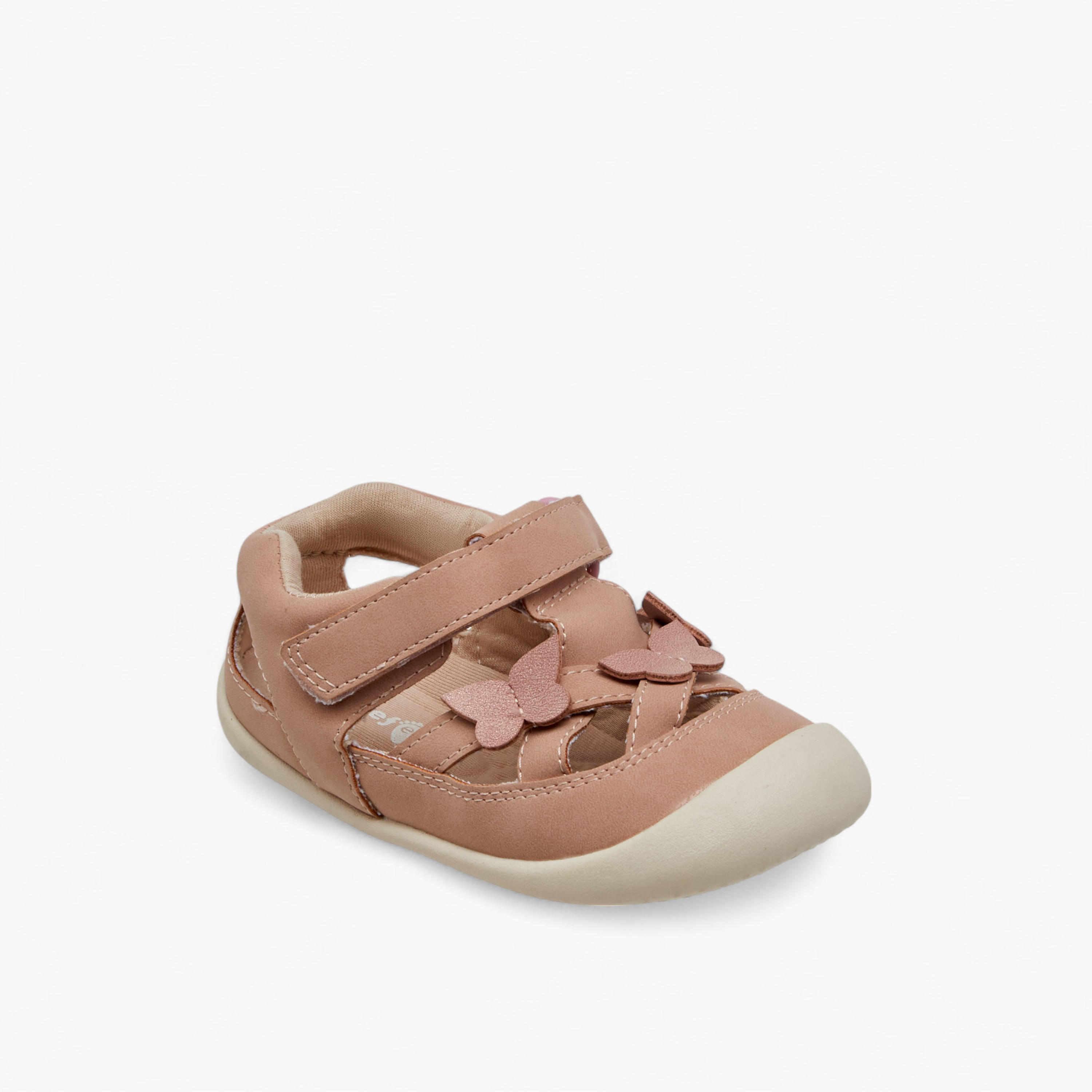 Barefeet Butterfly Applique Sandals with Hook and Loop Closure-girls-shoes-sandals-image-2