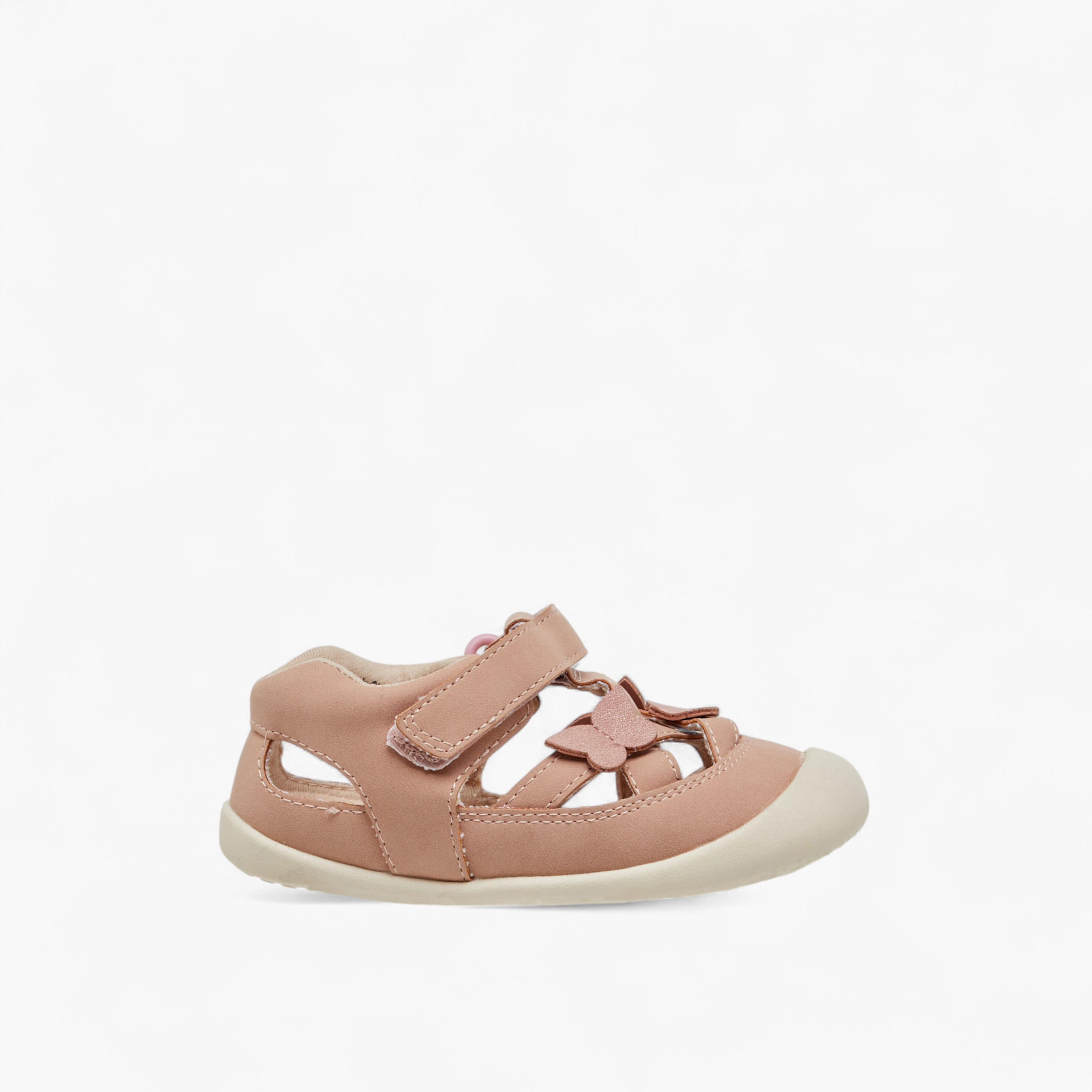 Barefeet Butterfly Applique Sandals with Hook and Loop Closure-girls-shoes-sandals-image-3