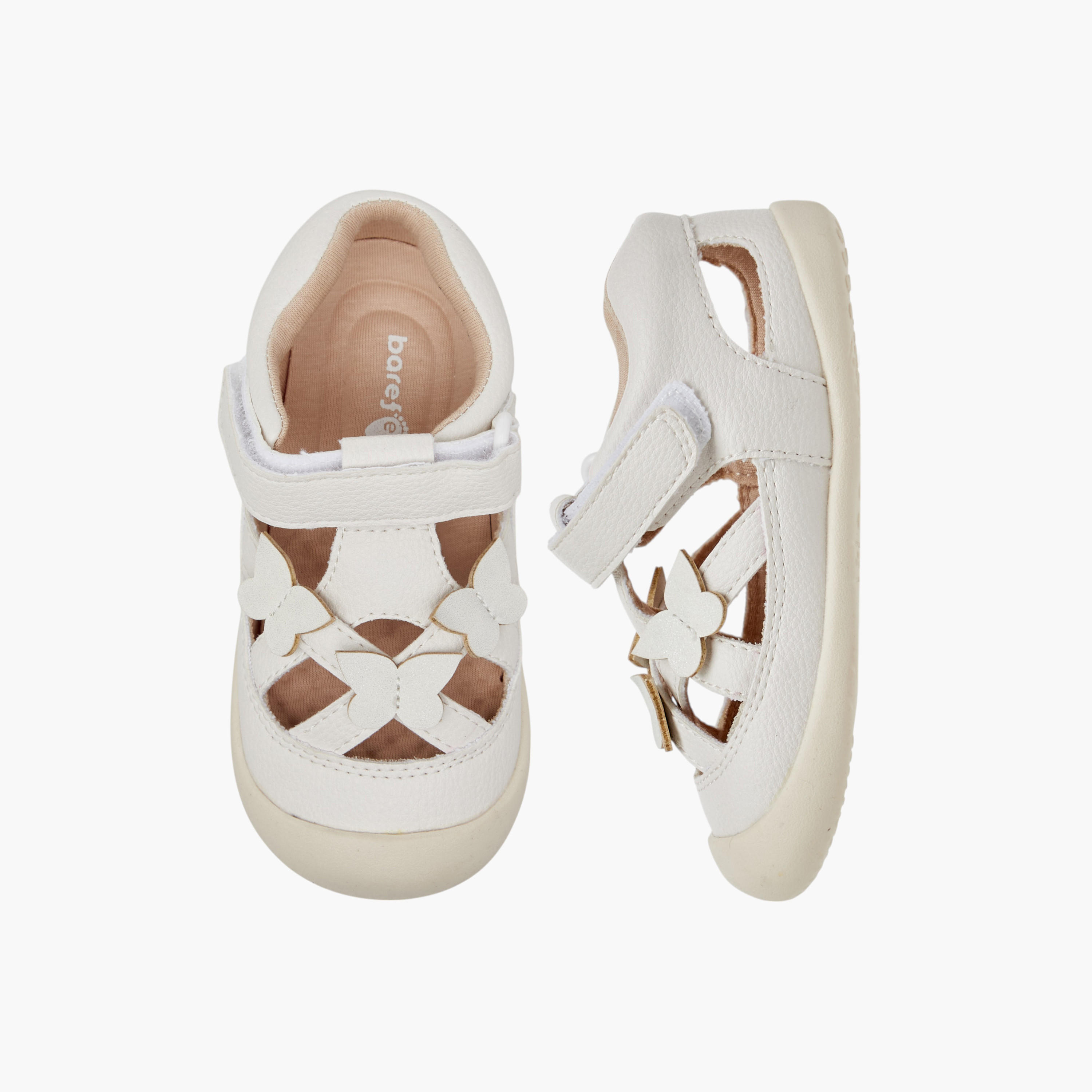 Barefeet Butterfly Applique Sandals with Hook and Loop Closure-girls-shoes-sandals-image-1