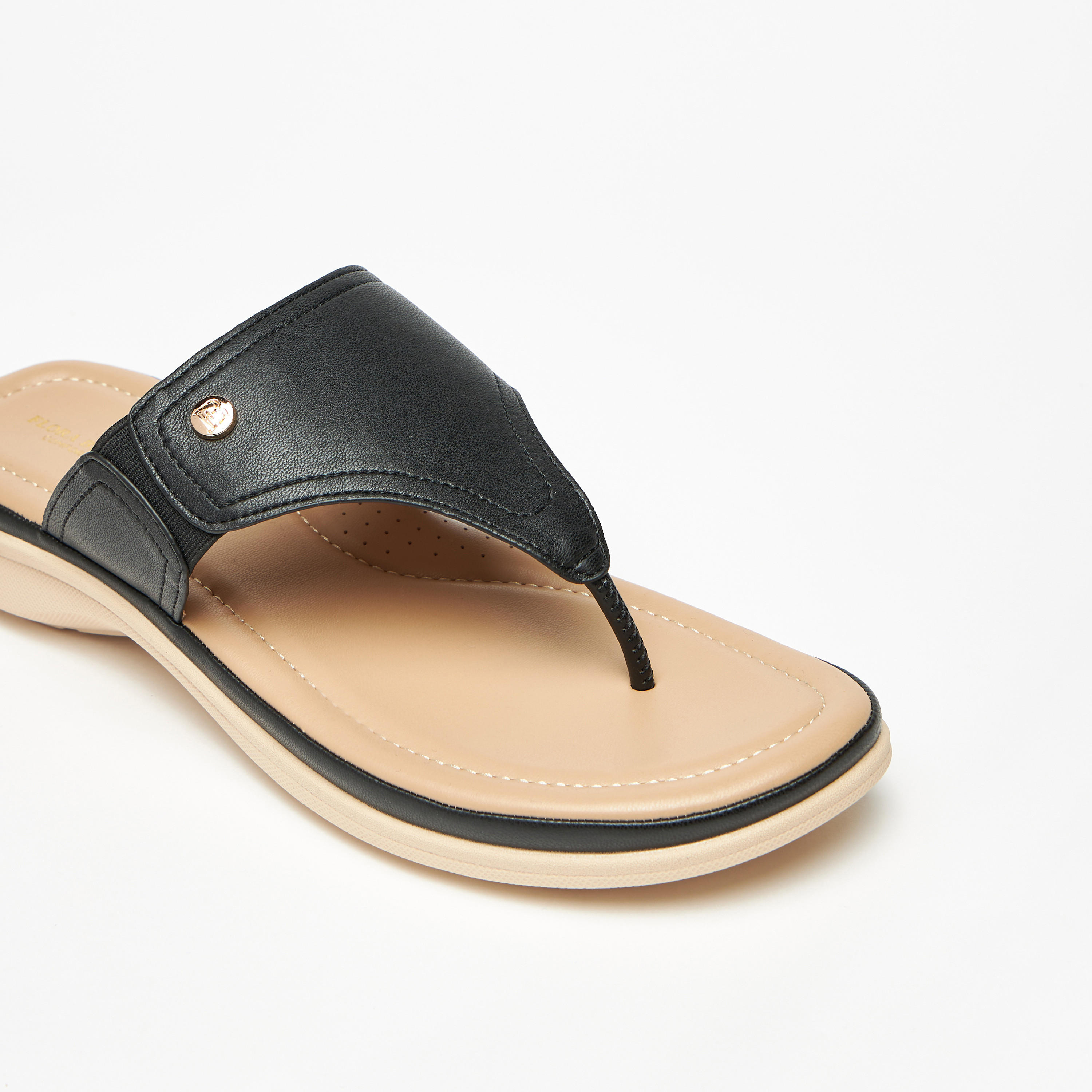 صندل سادة سهل الارتداء بزينة شعار من فلورا بيلا-women-shoes-flats-sandals-image-9