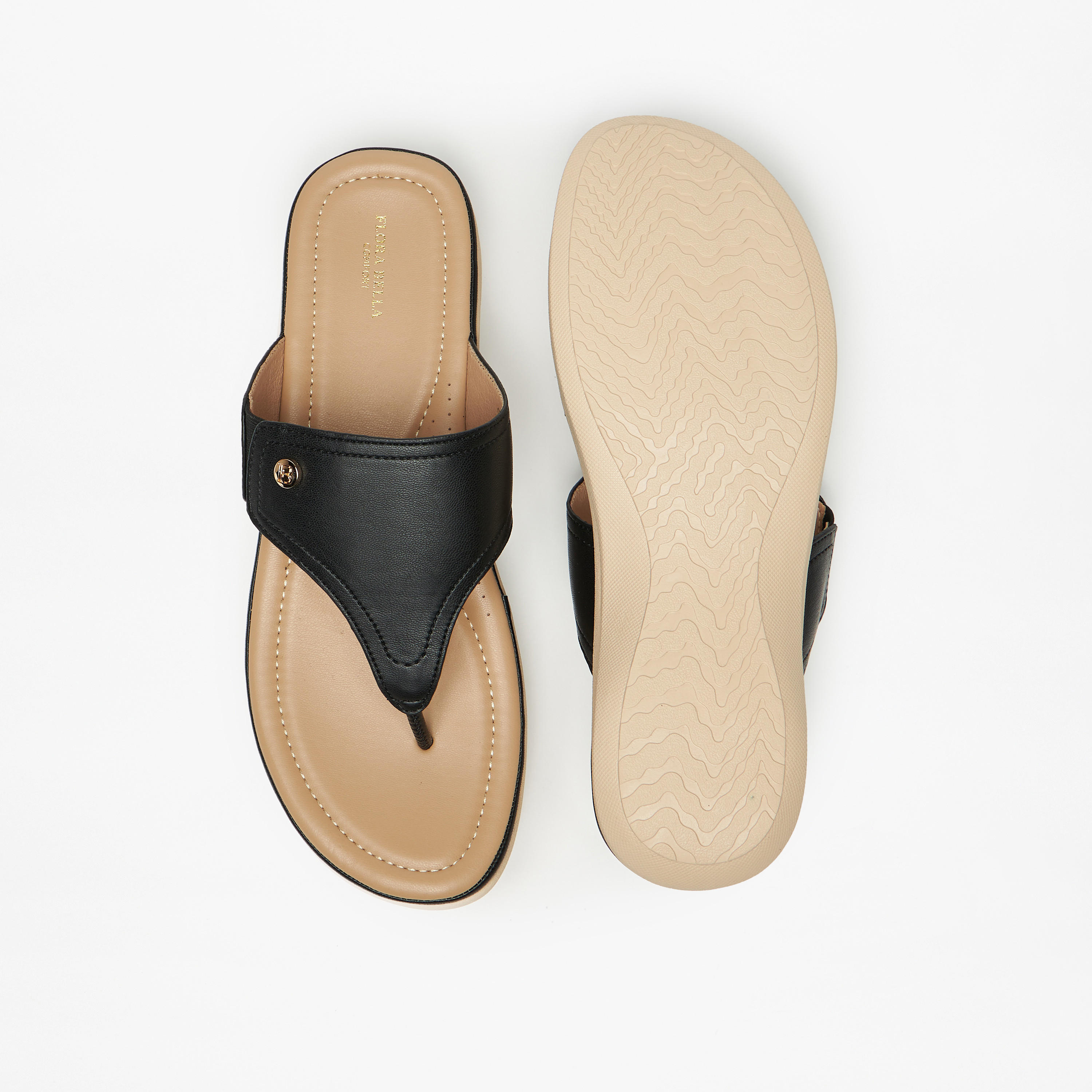 صندل سادة سهل الارتداء بزينة شعار من فلورا بيلا-women-shoes-flats-sandals-image-10