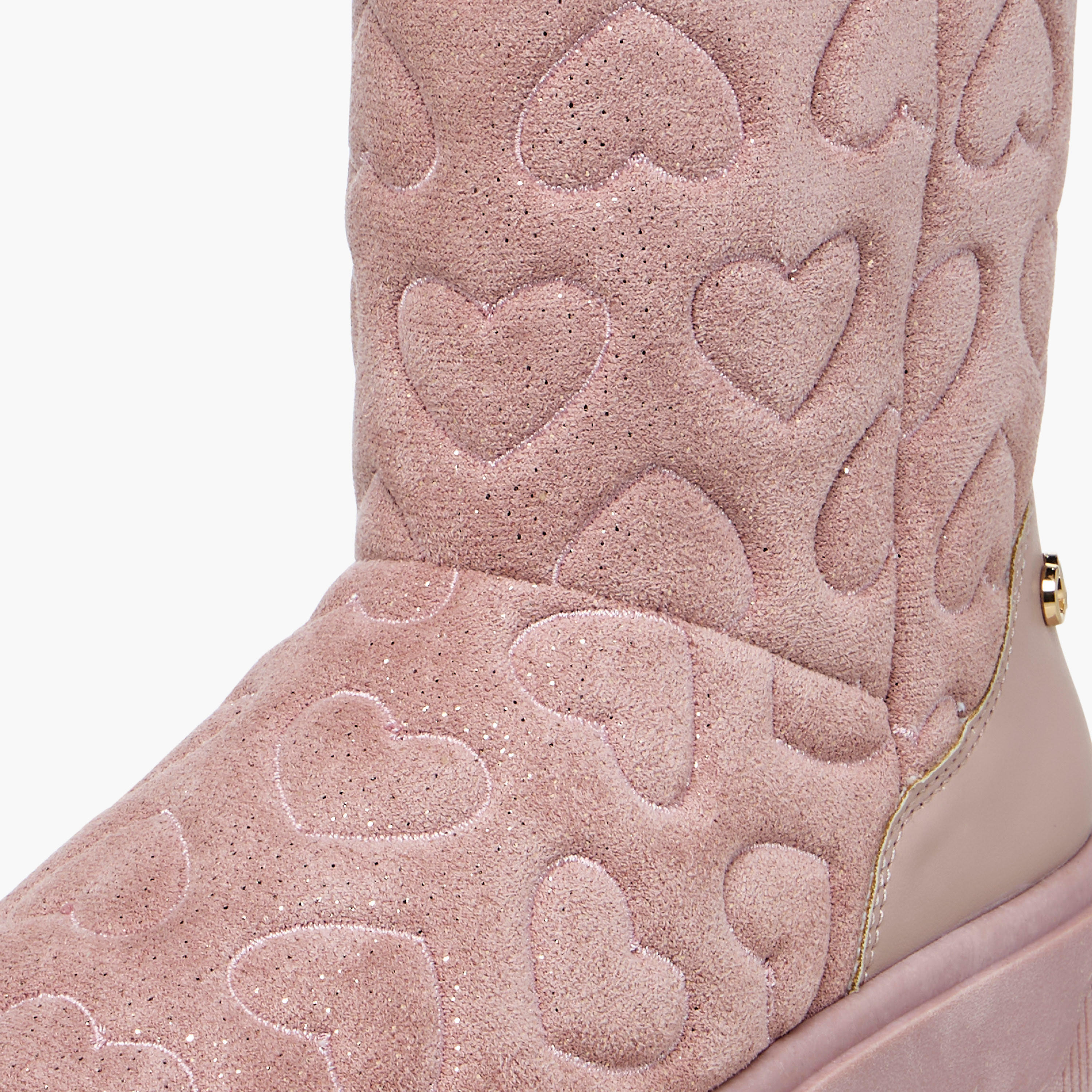 Celeste Girls' Heart Embossed Slip-On Ankle Boots-girls-shoes-boots-image-4