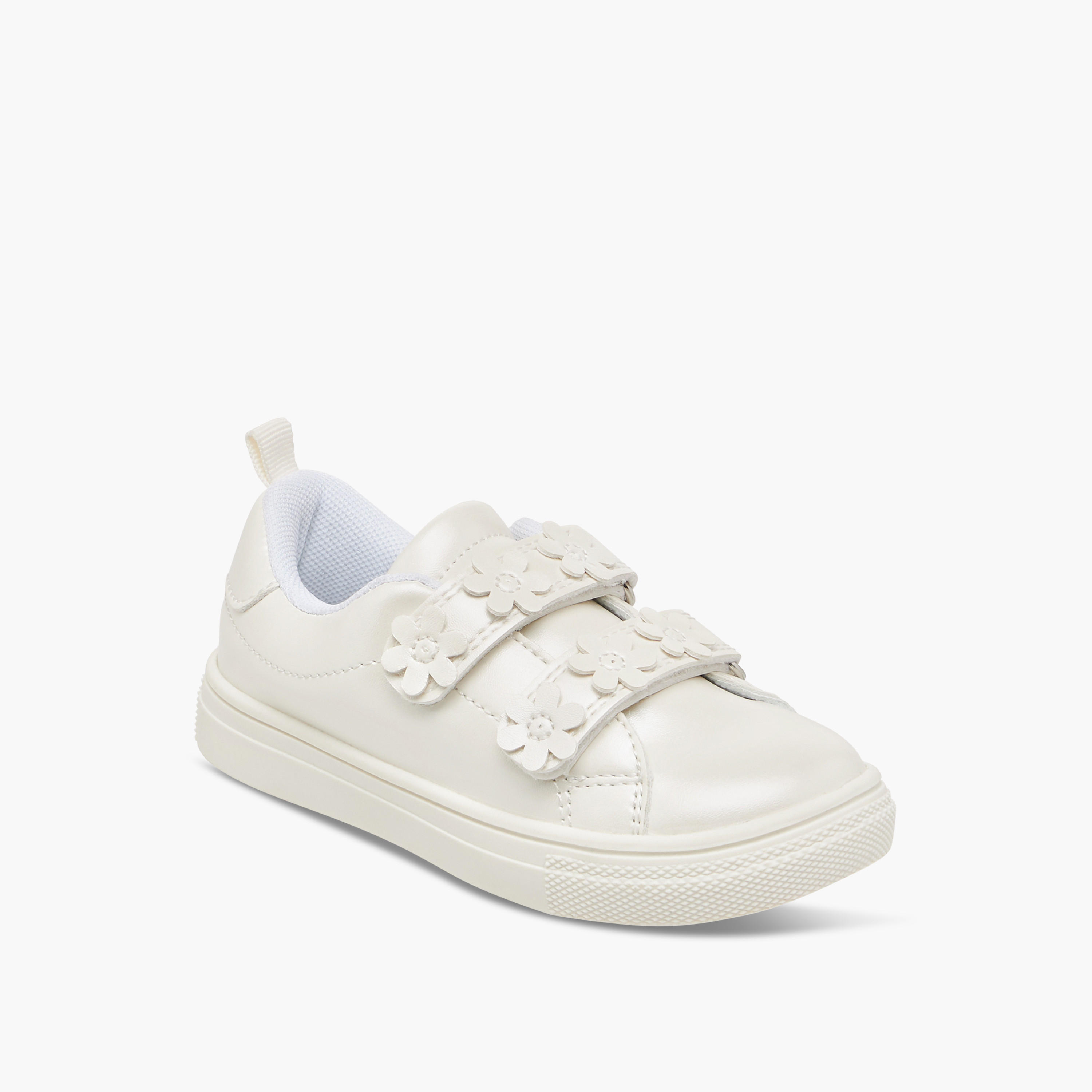 Barefeet Floral Accent Sneakers with Hook and Loop Closure-girls-shoes-sneakers-image-2