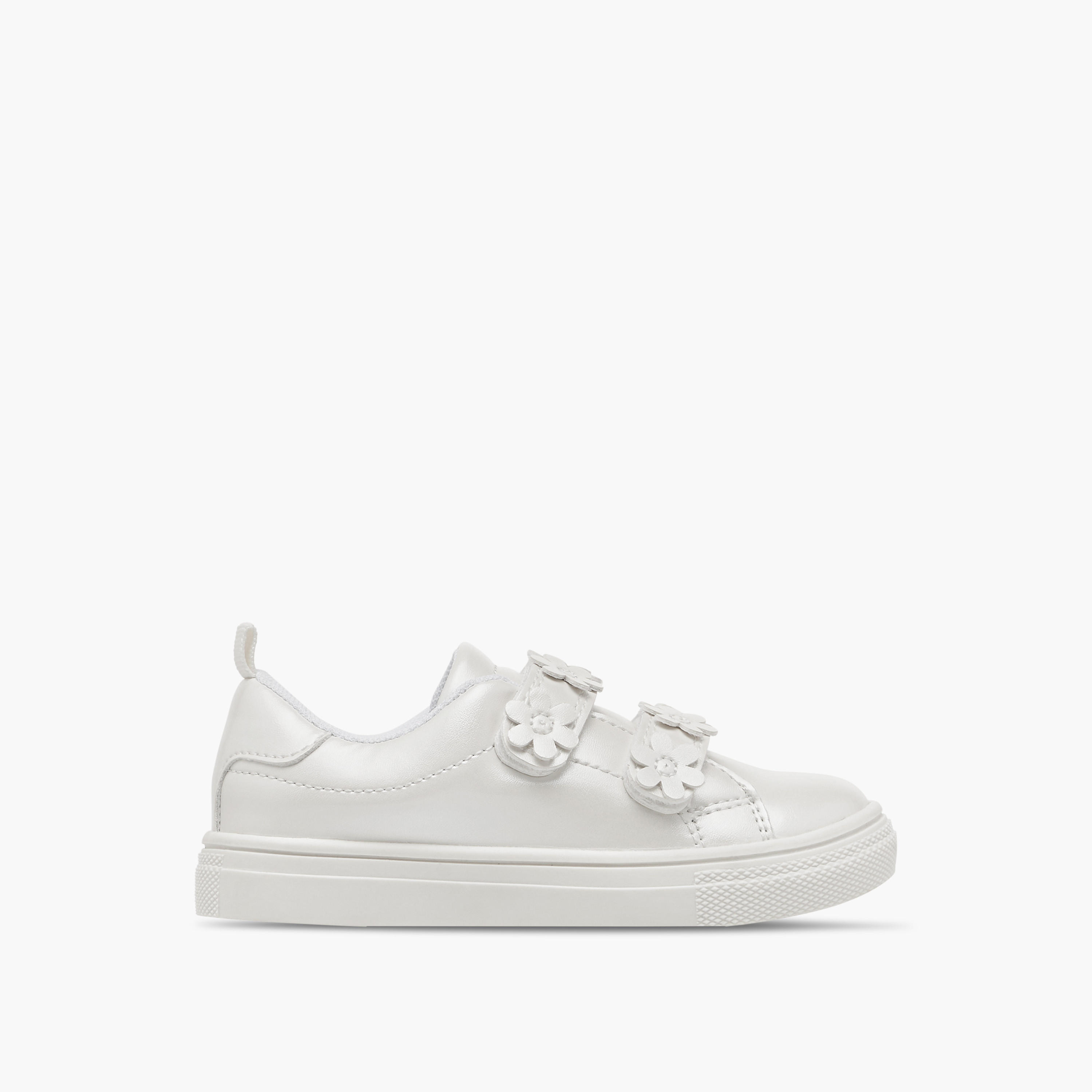 Barefeet Floral Accent Sneakers with Hook and Loop Closure-girls-shoes-sneakers-image-3
