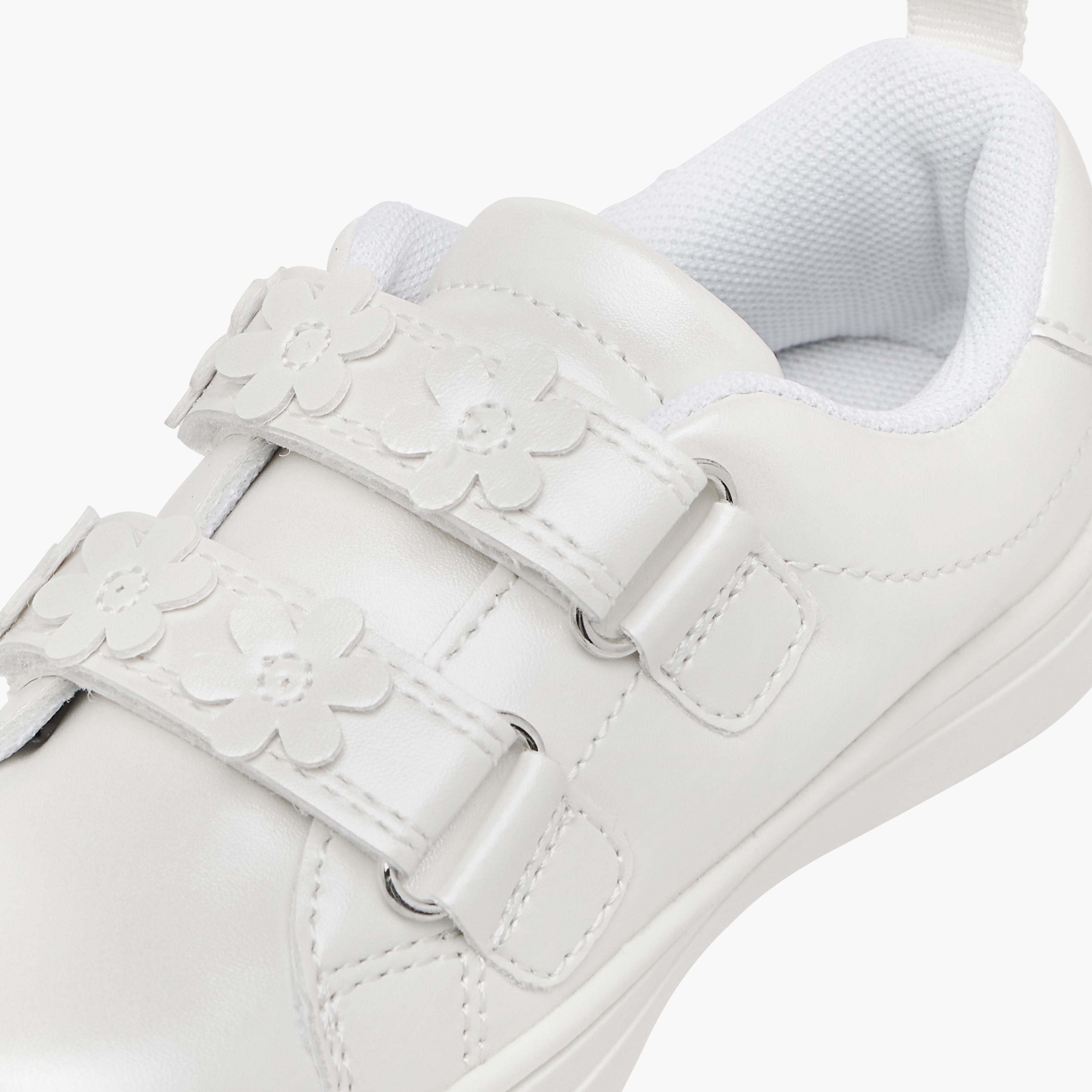 Barefeet Floral Accent Sneakers with Hook and Loop Closure-girls-shoes-sneakers-image-4