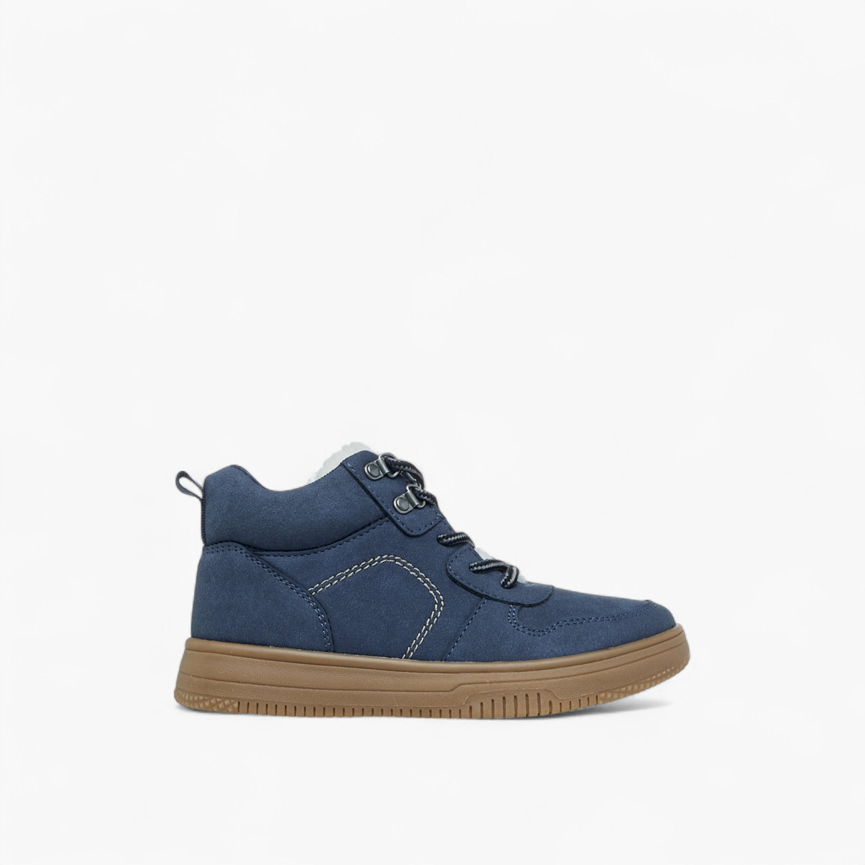 Mister Duchini Stitch Detail Ankle Boots with Lace-Up Closure-boys-shoes-boots-image-3