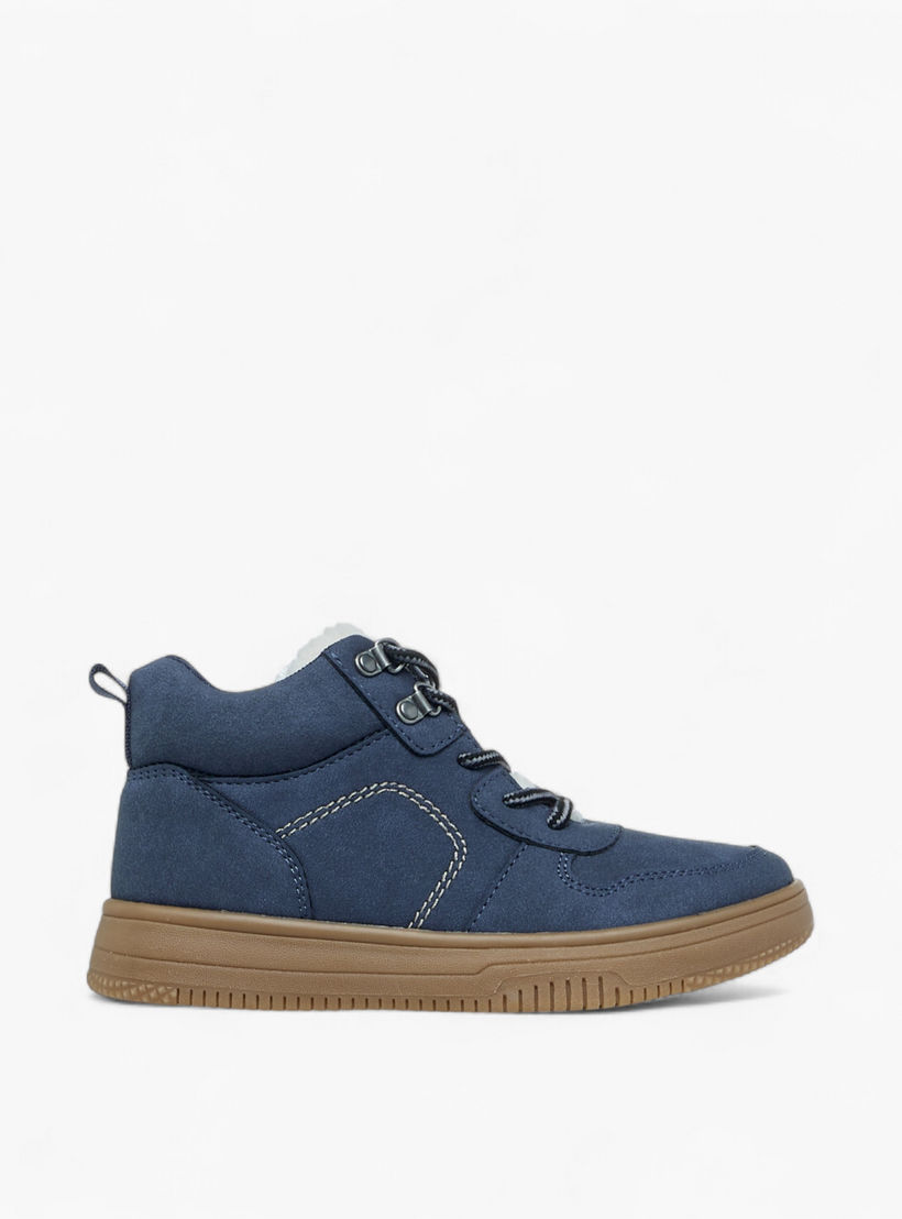 Mister Duchini Stitch Detail Ankle Boots with Lace-Up Closure-boys-shoes-boots-image-3