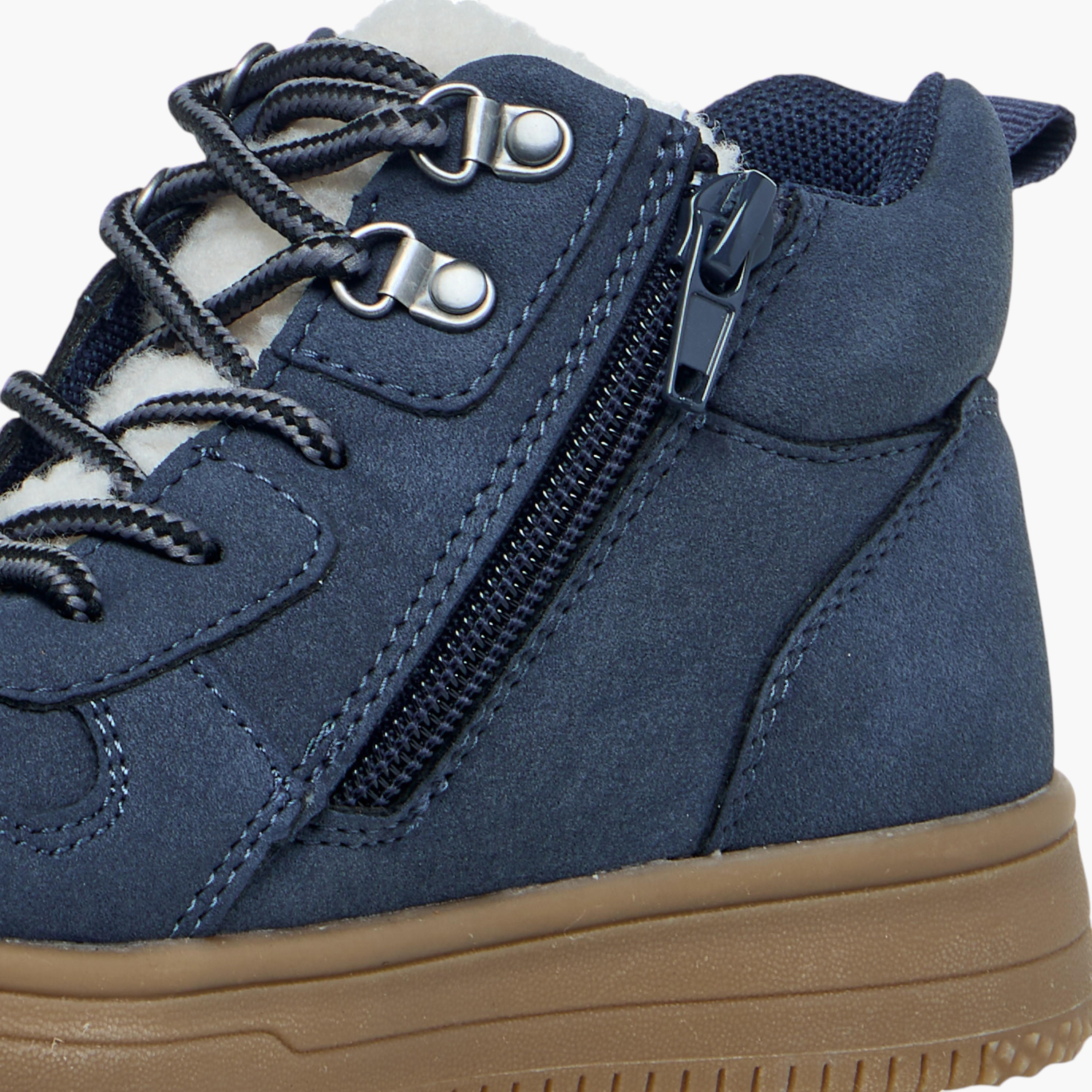 Mister Duchini Stitch Detail Ankle Boots with Lace-Up Closure-boys-shoes-boots-image-5