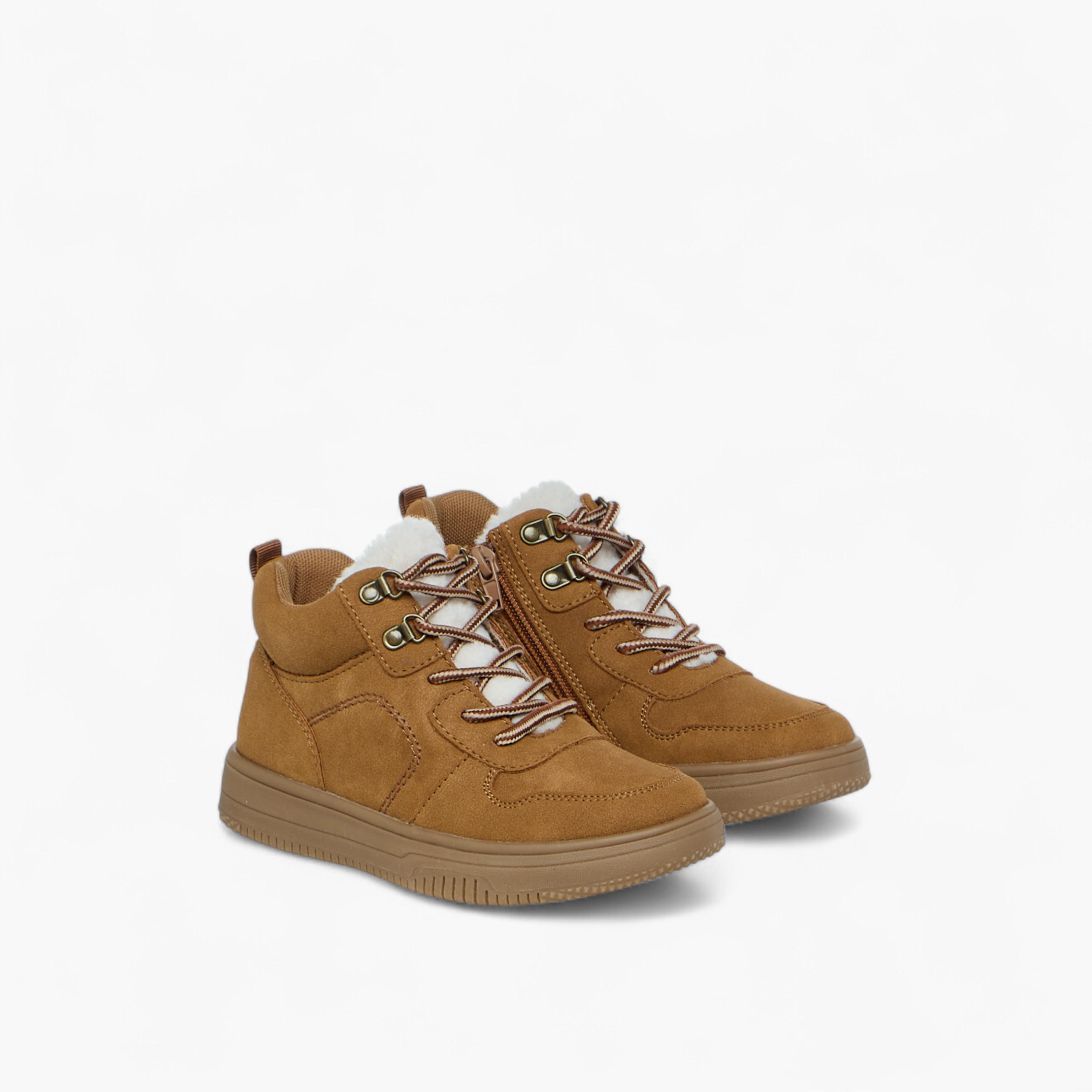 Mister Duchini Stitch Detail Ankle Boots with Lace-Up Closure-boys-shoes-boots-image-1