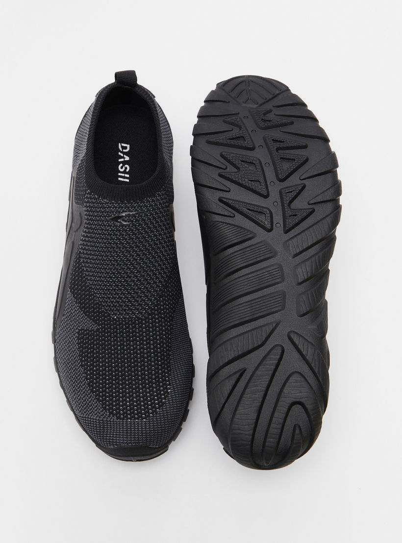 Dash Textured Slip-On Walking Shoes with Cushioning-sports-men-shoes-image-5