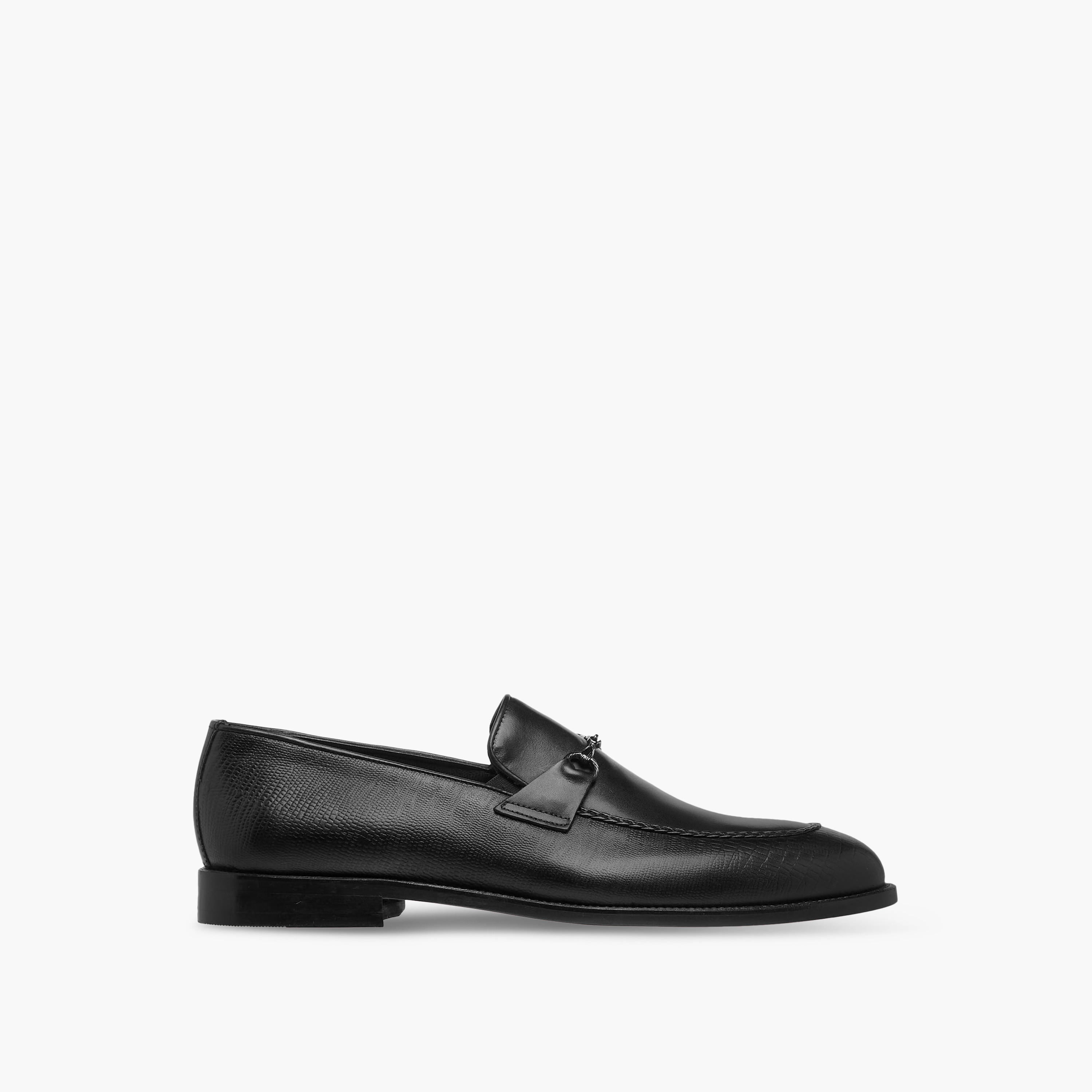 Duchini Men Buckle Accent Slip-On Leather Loafers-men-shoes-loafersandmoccasins-image-3