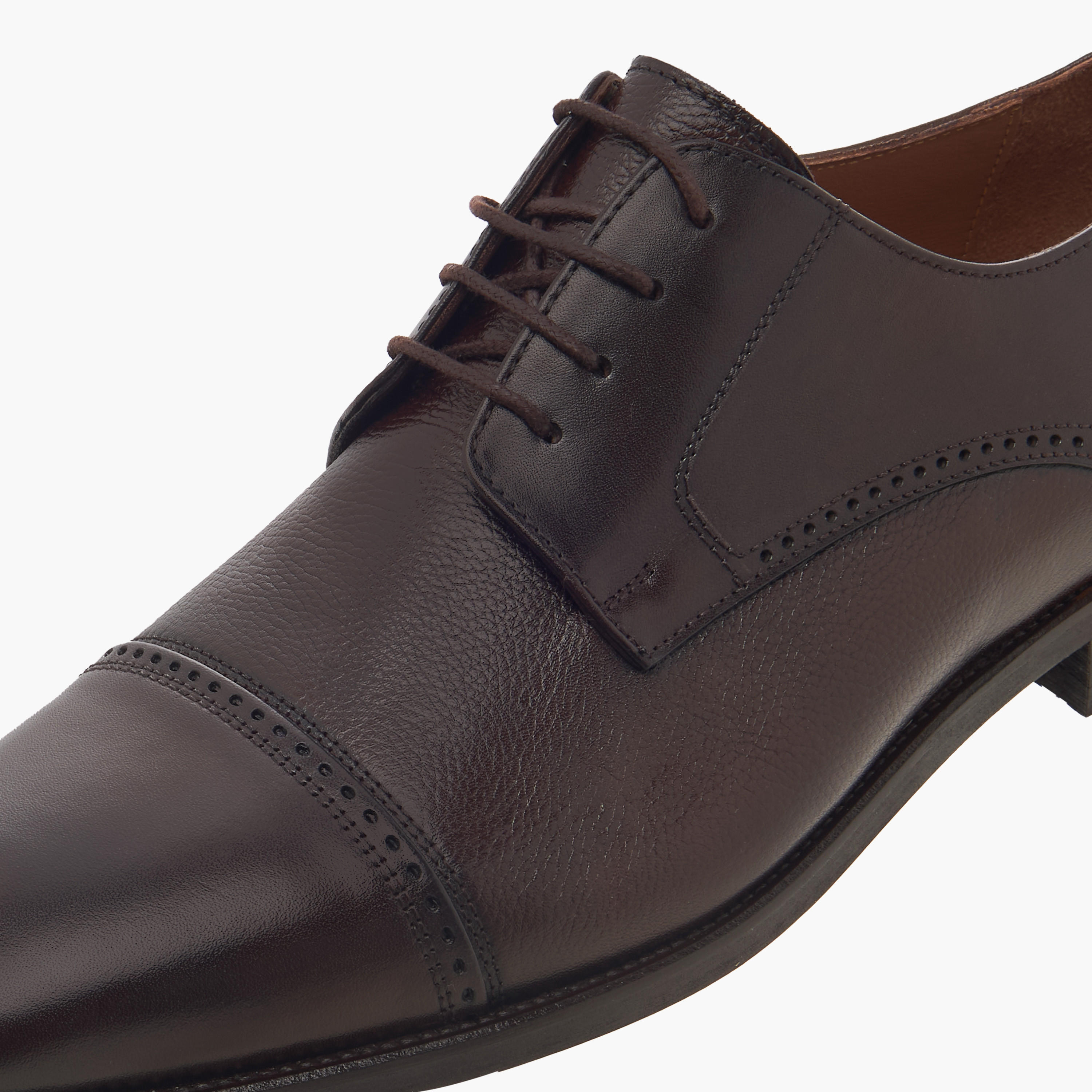 Duchini Men Genuine Leather Lace-Up Derby Shoes-men-shoes-formalshoes-image-4