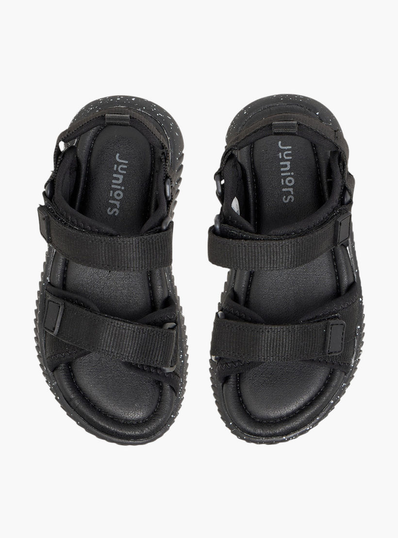 صندل بأحزمة سادة وشريط إغلاق لاصق من جونيورز-boys-shoes-sandals-image-4