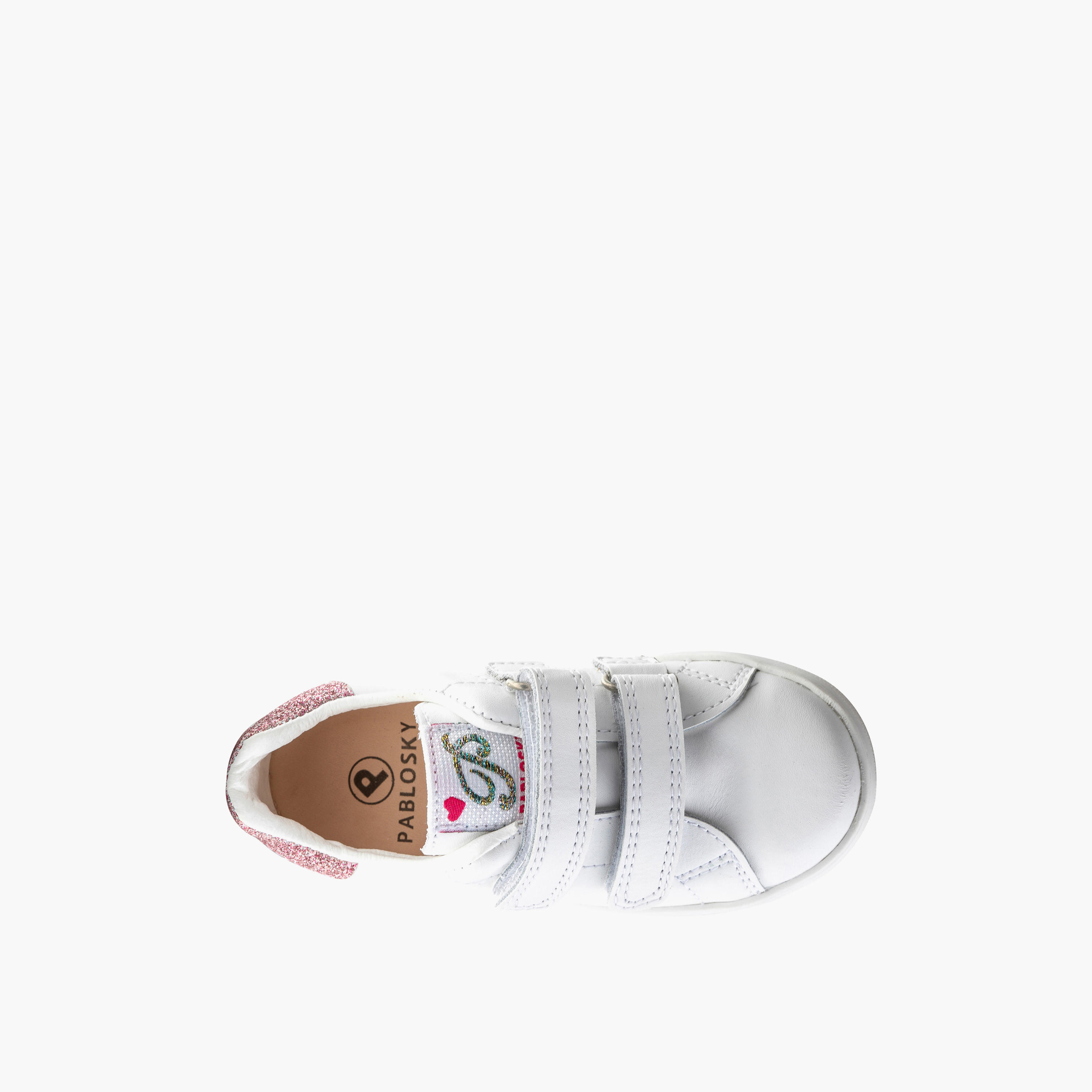 Pablosky Girls' Panelled Sneakers with Hook and Loop Closure-baby-girls-shoes-closedshoes-image-4