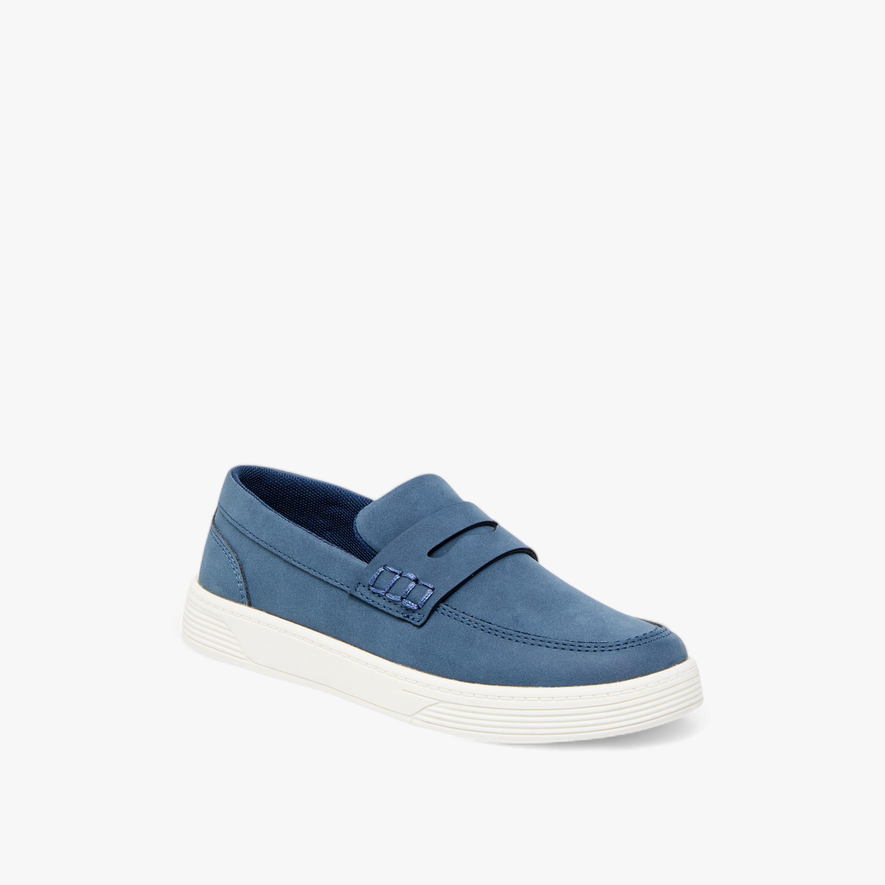 Mister Duchini Solid Slip-On Loafers with Cutout Detail-boys-shoes-loafers-image-2