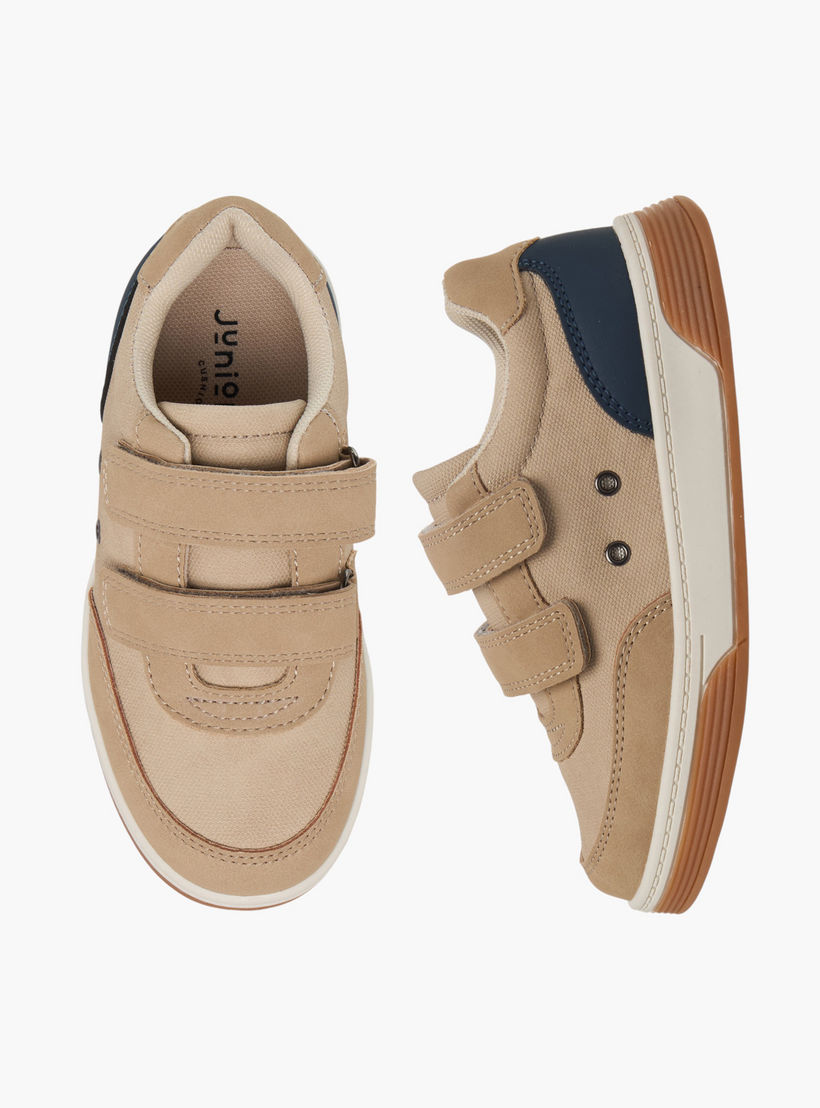 Juniors Colourblock Sneakers with Hook and Loop Closure-boys-shoes-sneakers-image-1