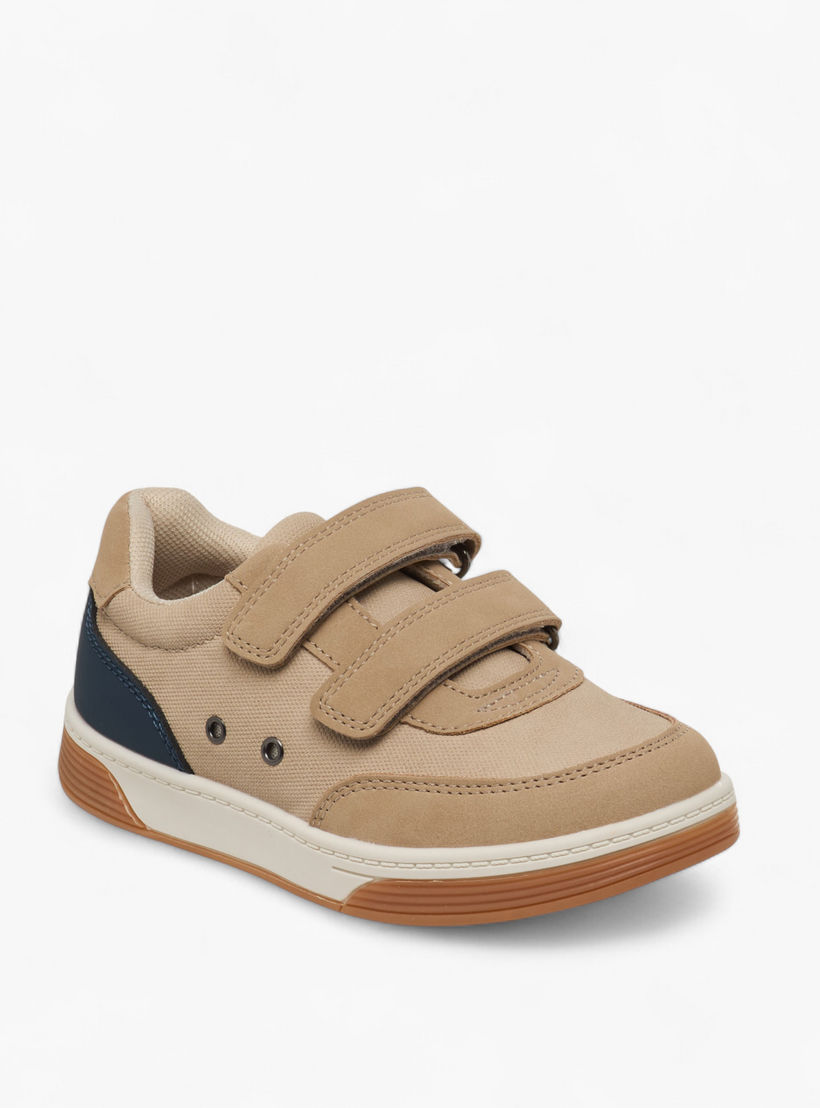 Juniors Colourblock Sneakers with Hook and Loop Closure-boys-shoes-sneakers-image-2