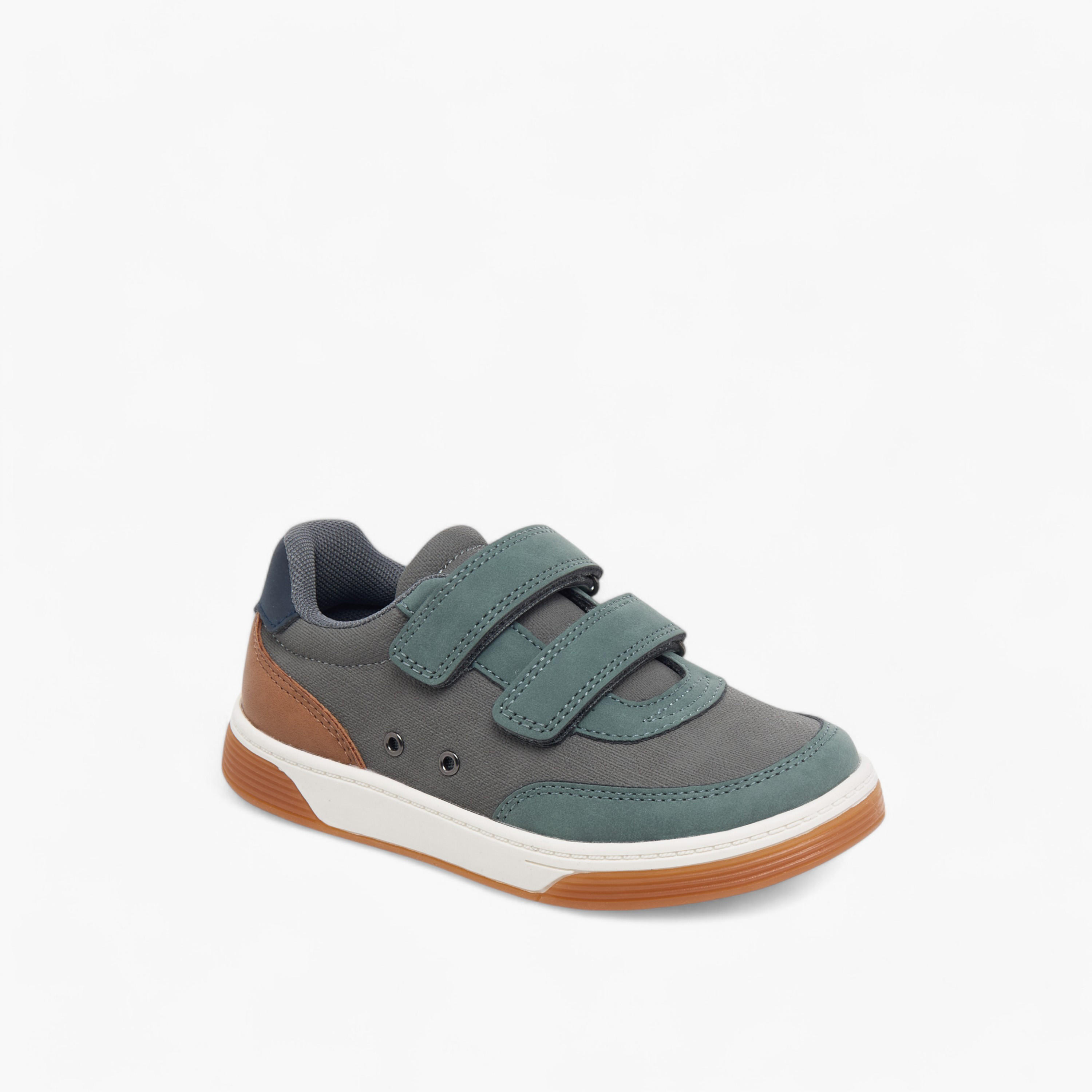 Juniors Colourblock Sneakers with Hook and Loop Closure-boys-shoes-sneakers-image-2
