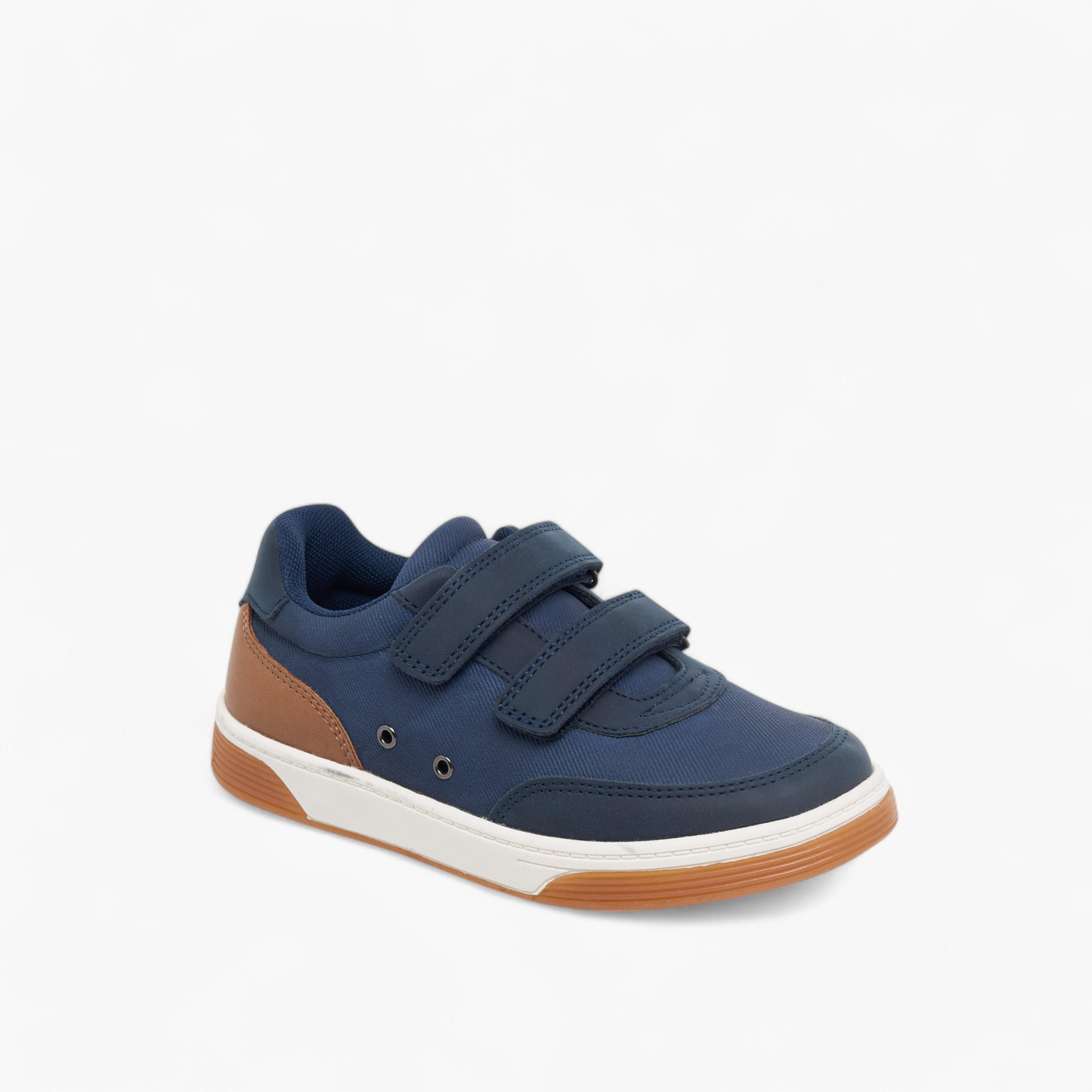 Juniors Colourblock Sneakers with Hook and Loop Closure-boys-shoes-sneakers-image-2