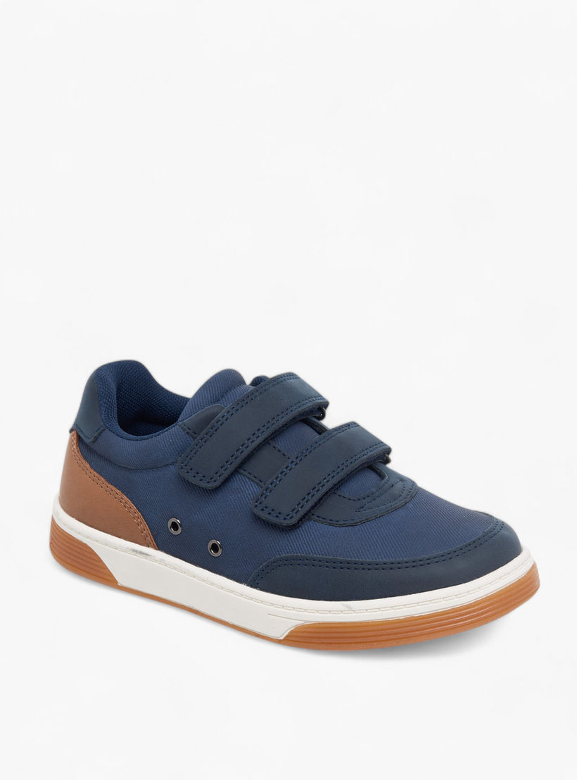 Juniors Colourblock Sneakers with Hook and Loop Closure-boys-shoes-sneakers-image-2