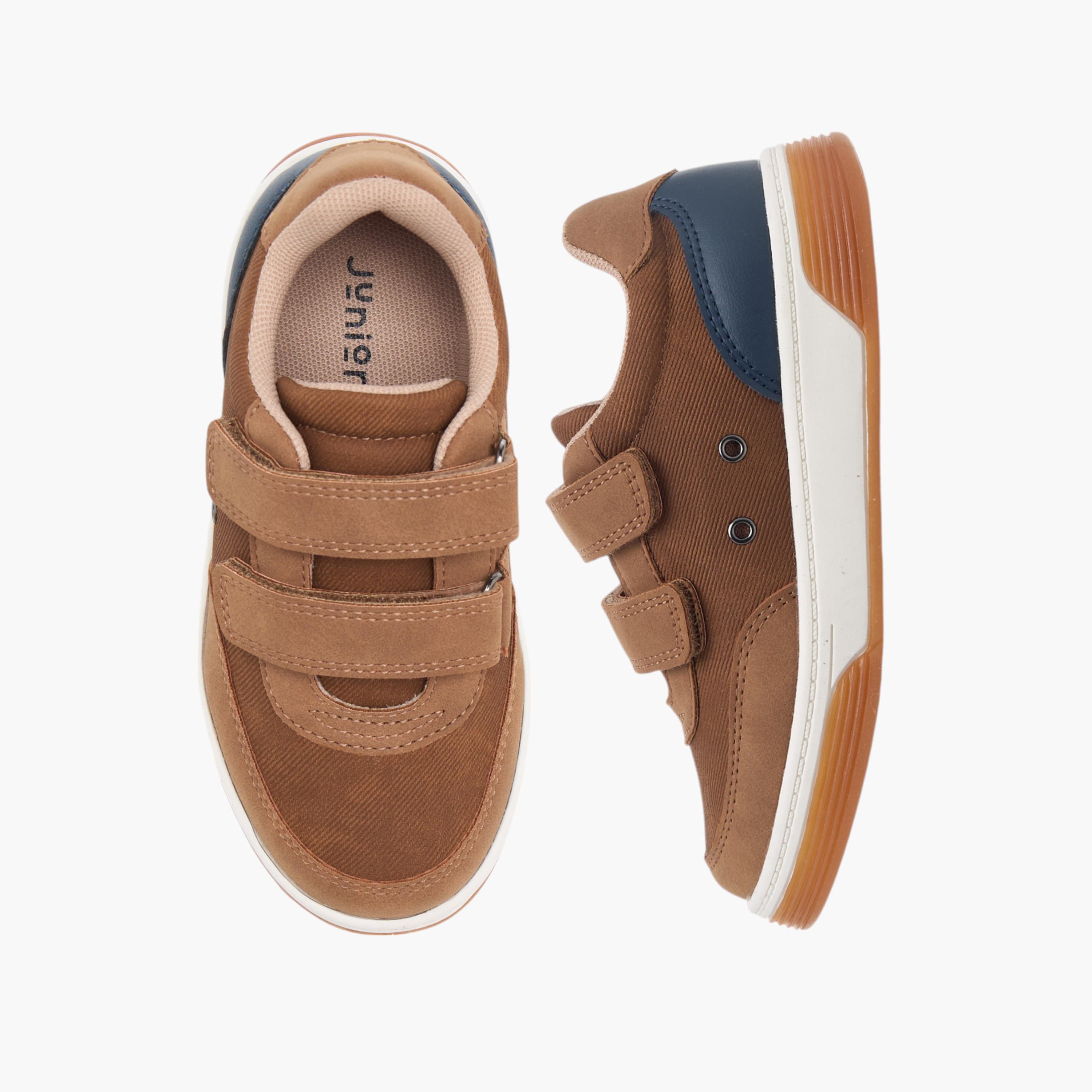 Juniors Colourblock Sneakers with Hook and Loop Closure-boys-shoes-sneakers-image-1