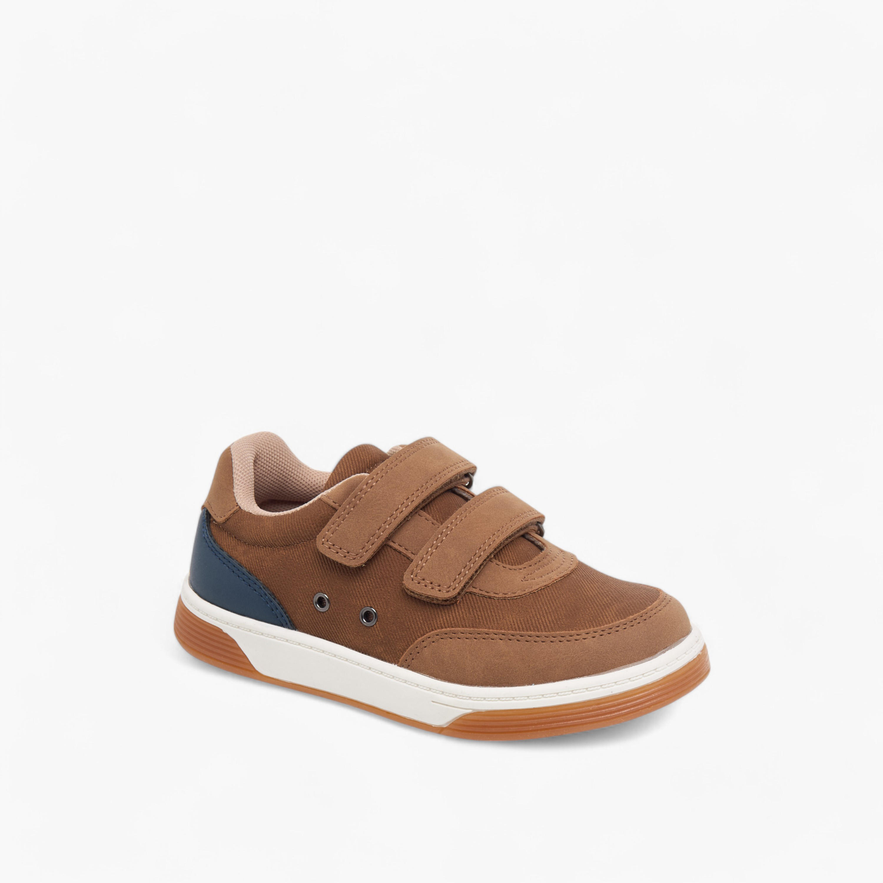 Juniors Colourblock Sneakers with Hook and Loop Closure-boys-shoes-sneakers-image-2