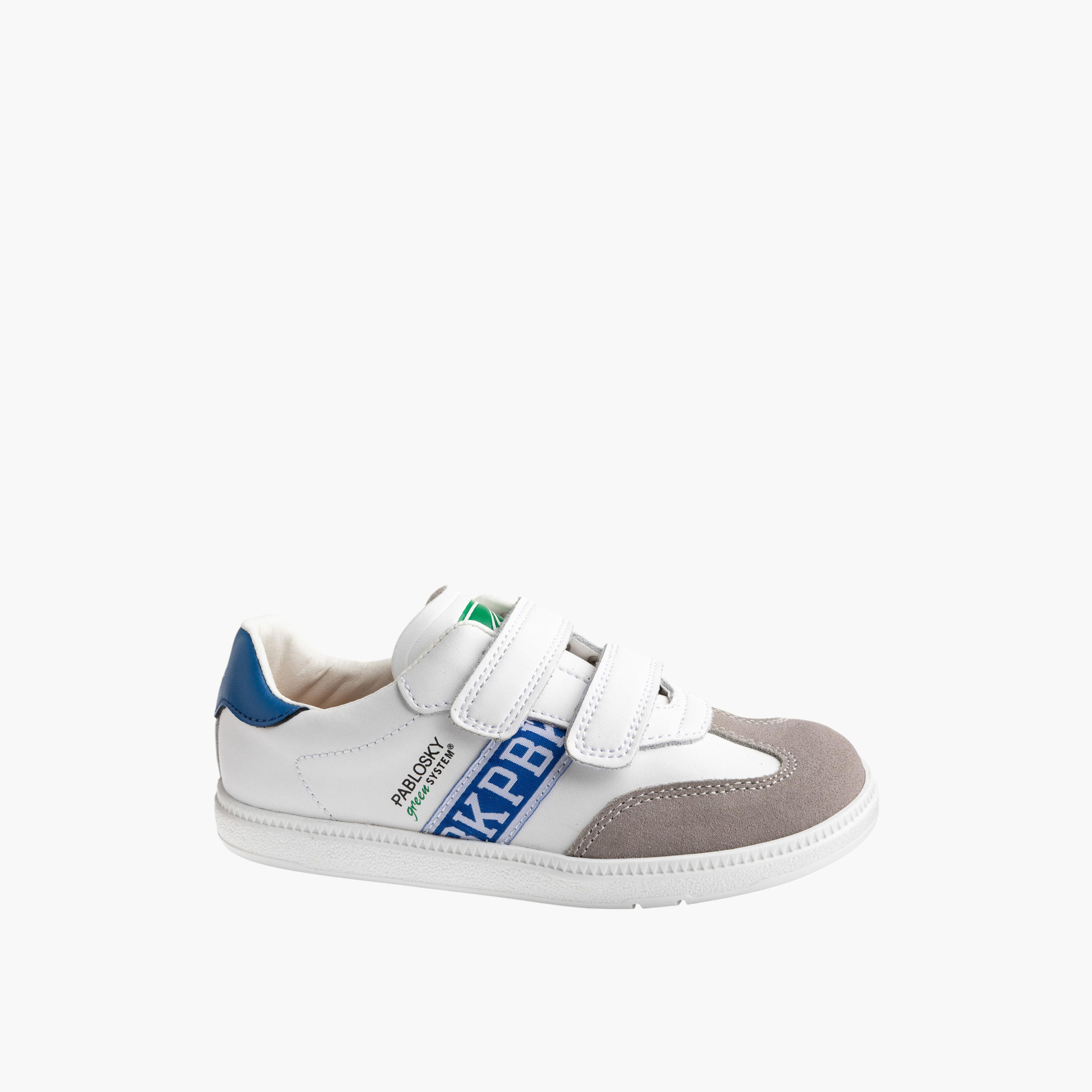 Pablosky Kids' Textured Sneakers with Hook and Loop Closure-boys-shoes-schoolshoes-image-1
