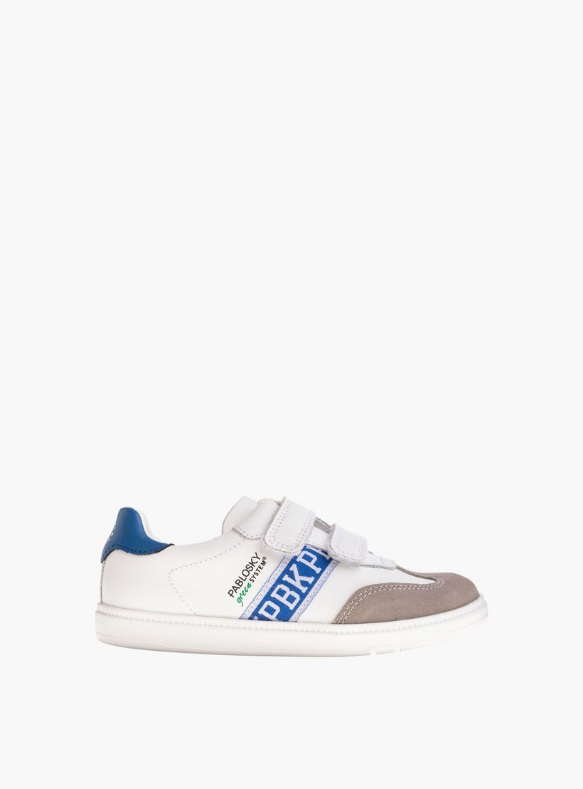 Pablosky Kids' Textured Sneakers with Hook and Loop Closure-boys-shoes-schoolshoes-image-2