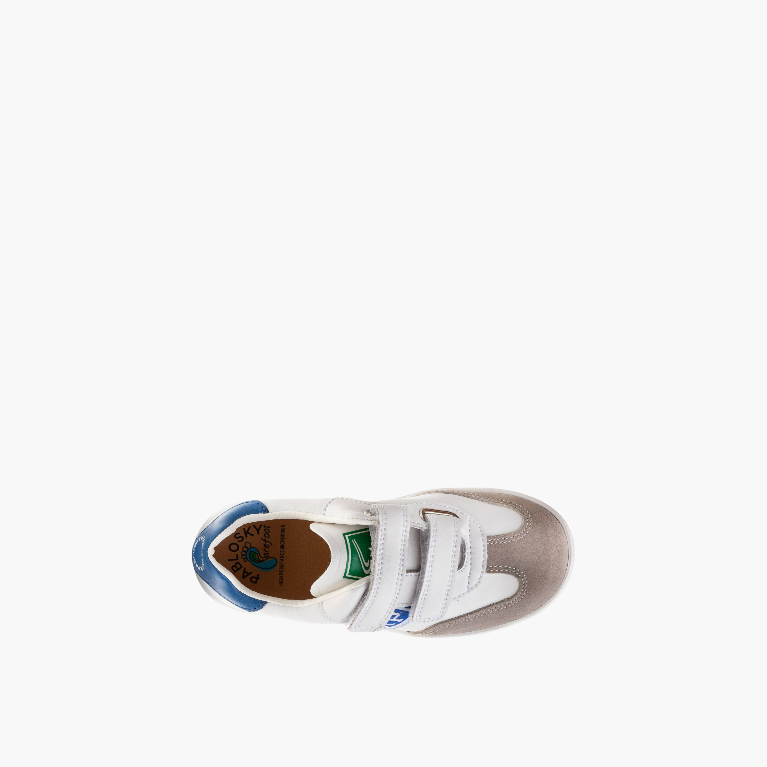 Pablosky Kids' Textured Sneakers with Hook and Loop Closure-boys-shoes-schoolshoes-image-4