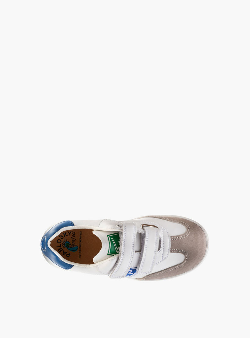 Pablosky Kids' Textured Sneakers with Hook and Loop Closure-boys-shoes-schoolshoes-image-4