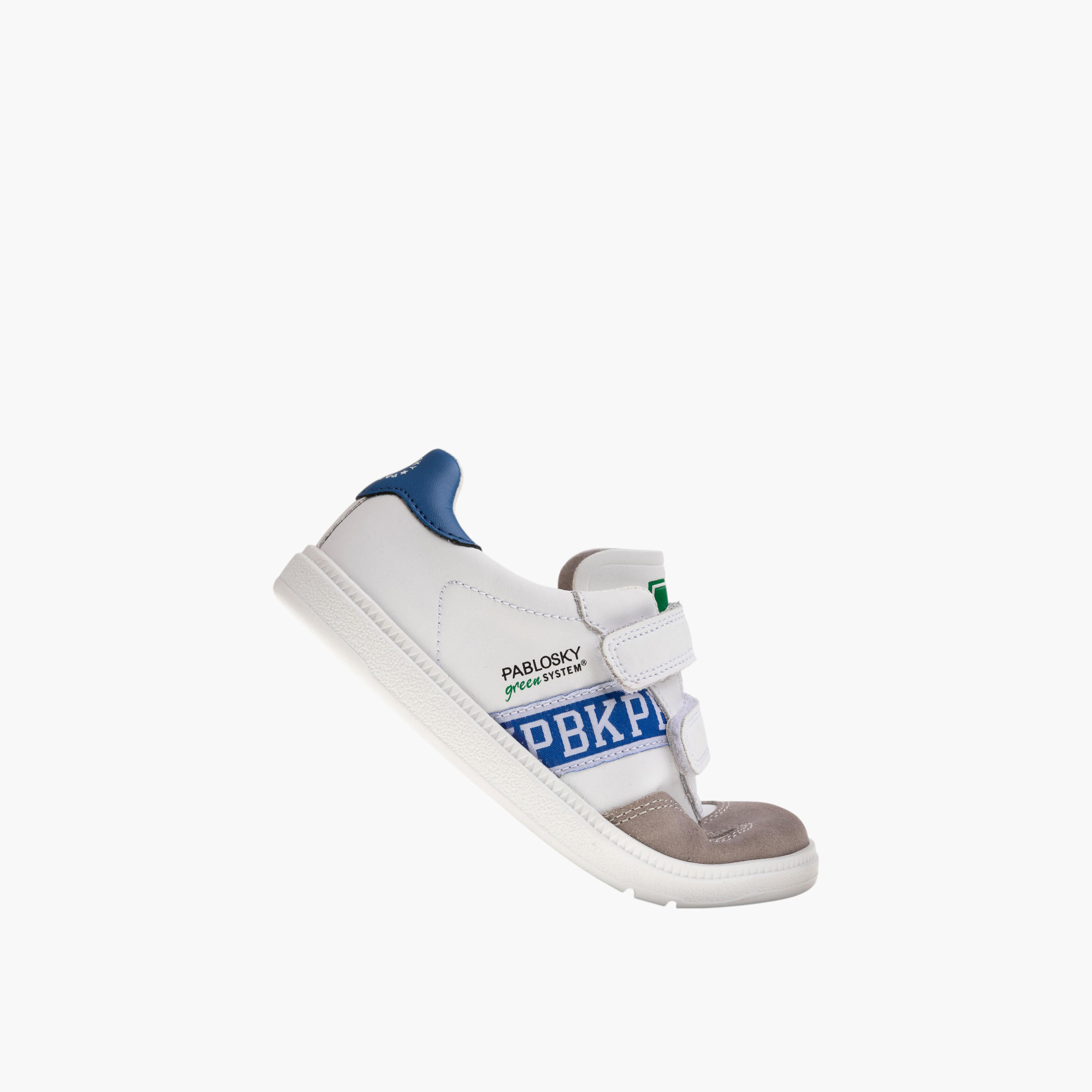Pablosky Kids' Textured Sneakers with Hook and Loop Closure-boys-shoes-schoolshoes-image-5