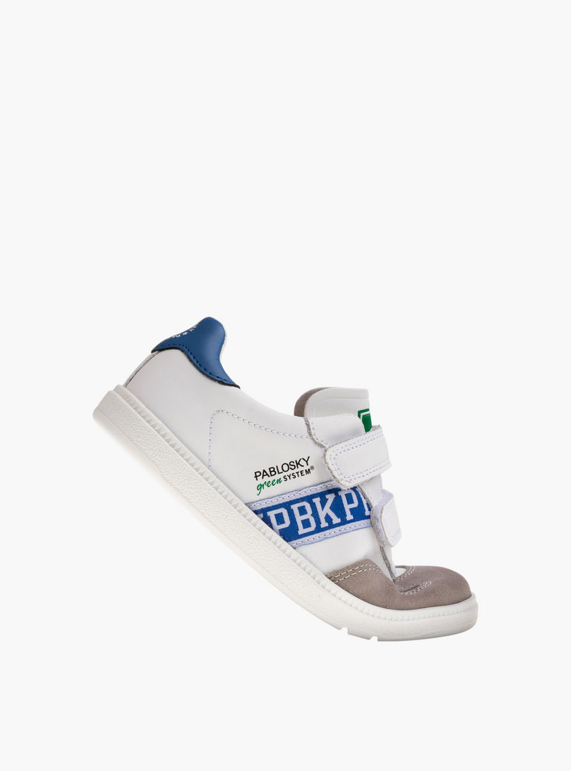Pablosky Kids' Textured Sneakers with Hook and Loop Closure-boys-shoes-schoolshoes-image-5