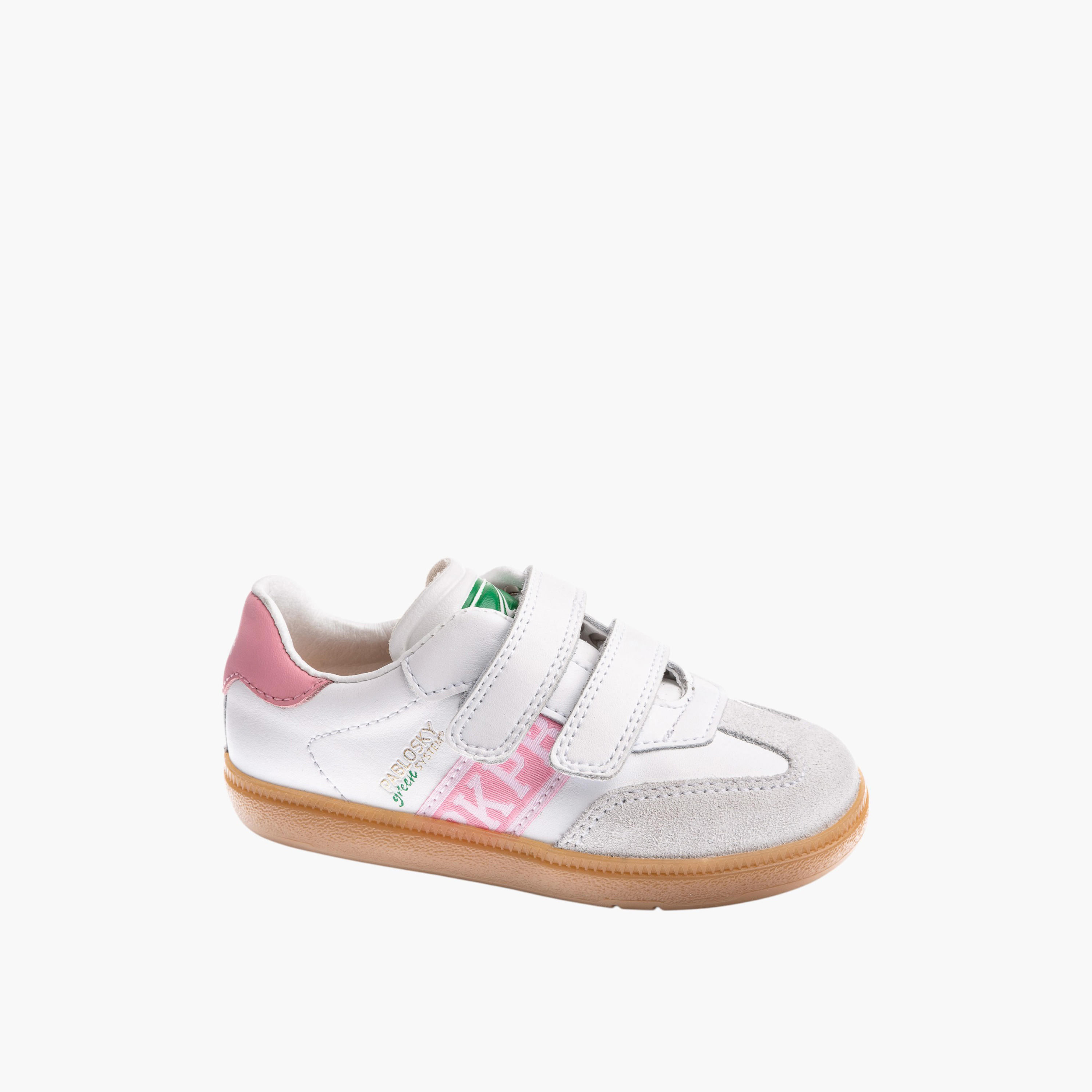 Pablosky Girls' Textured Sneakers with Hook & Loop Closure-girls-shoes-sneakers-image-1