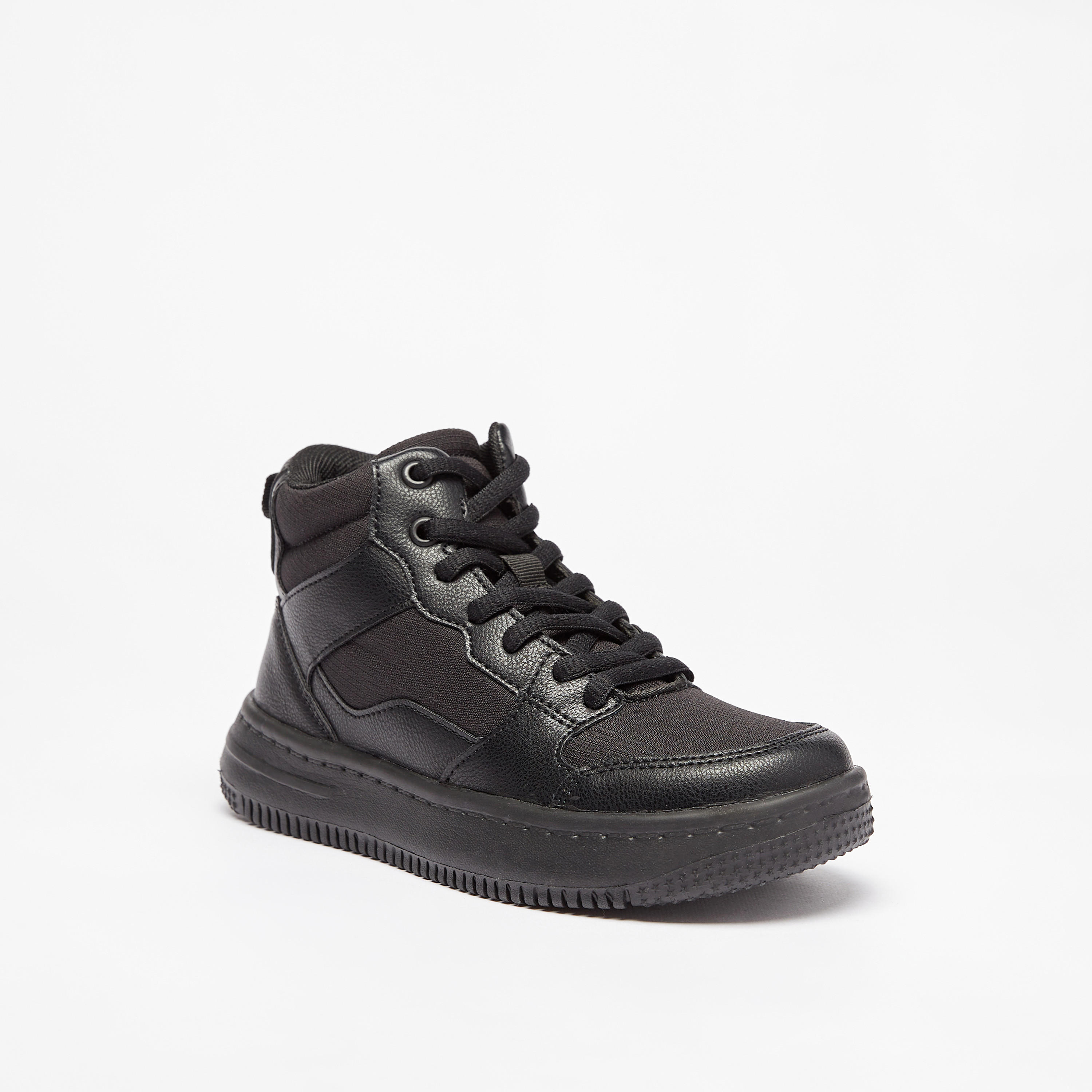 Mister Duchini Panelled High Top Sneakers with Zip Closure-boys-shoes-sneakers-image-6