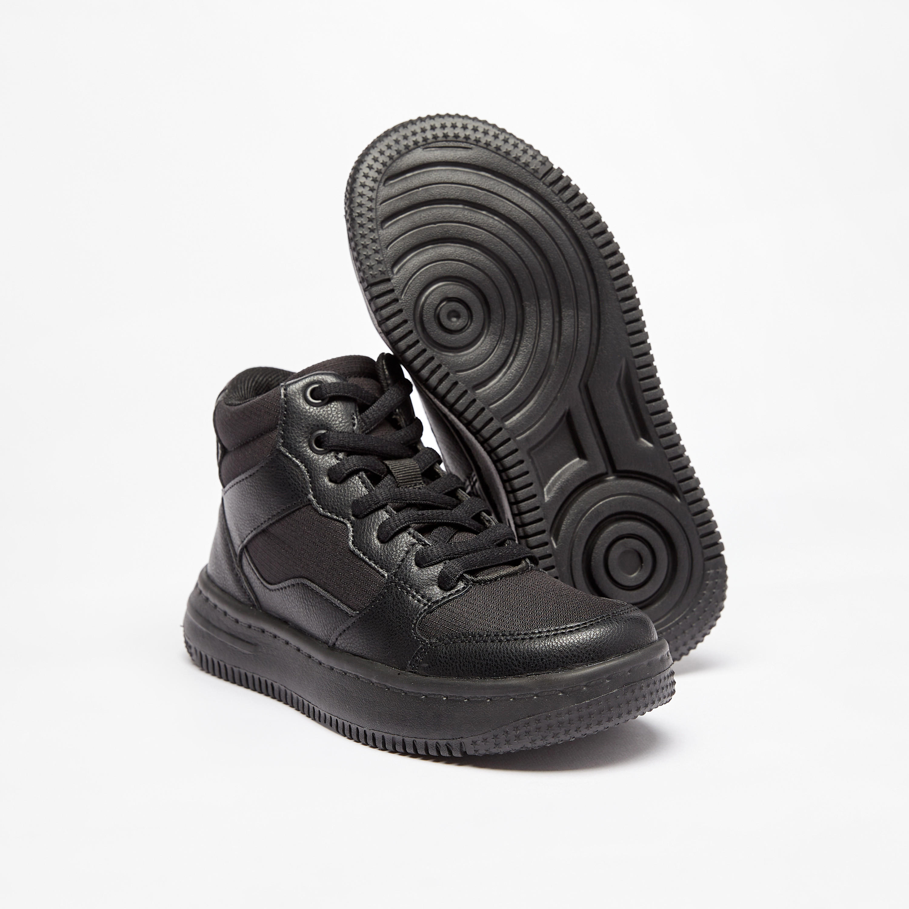 Mister Duchini Panelled High Top Sneakers with Zip Closure-boys-shoes-sneakers-image-9