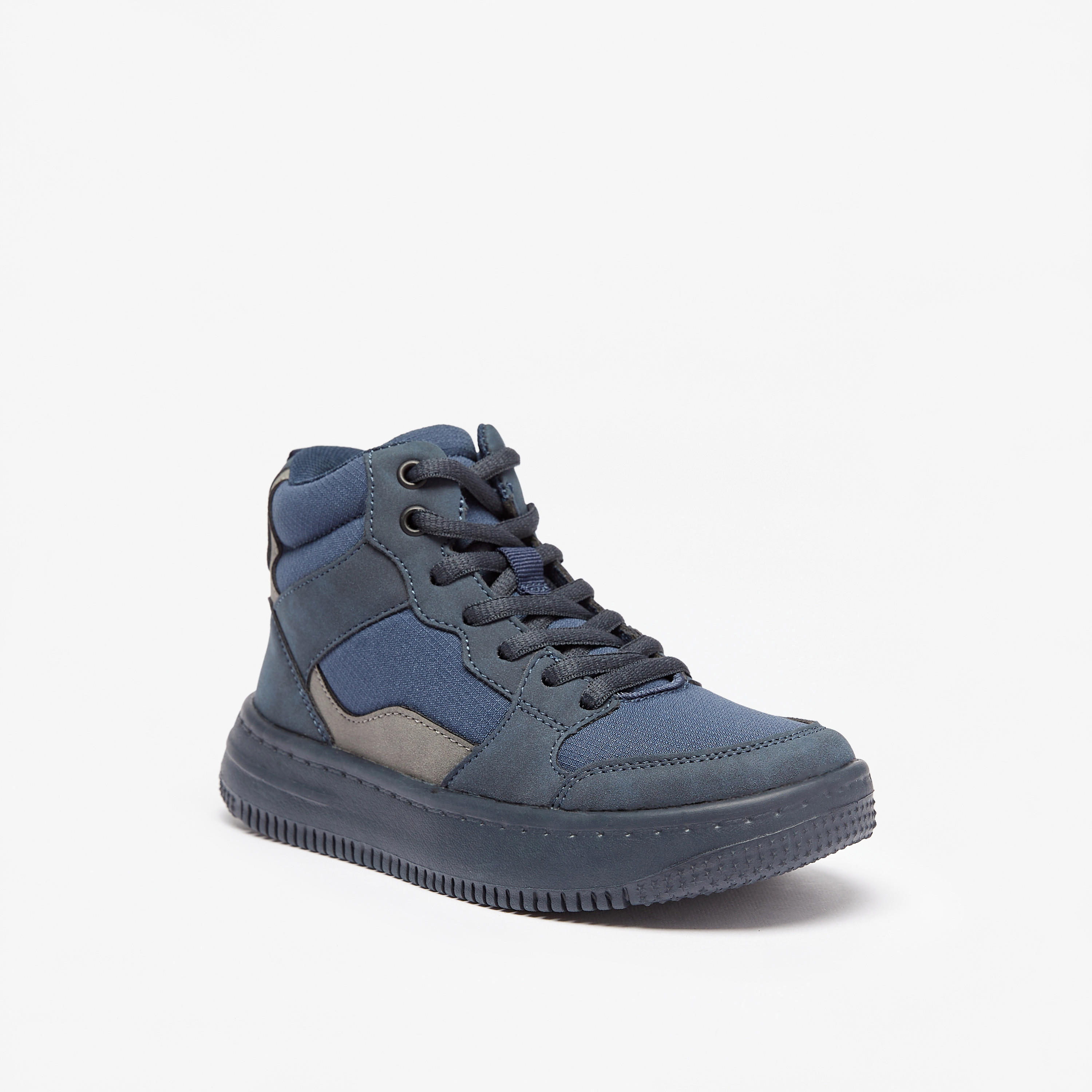 Mister Duchini Panelled High Top Sneakers with Zip Closure-boys-shoes-sneakers-image-11