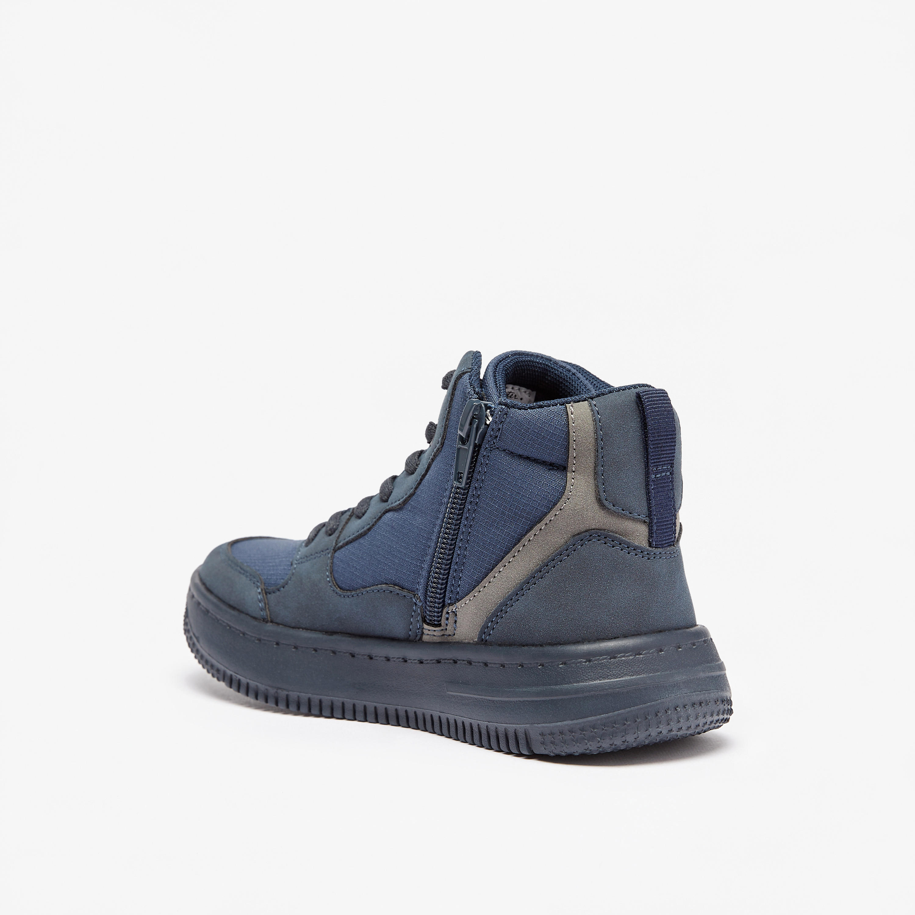 Mister Duchini Panelled High Top Sneakers with Zip Closure-boys-shoes-sneakers-image-12