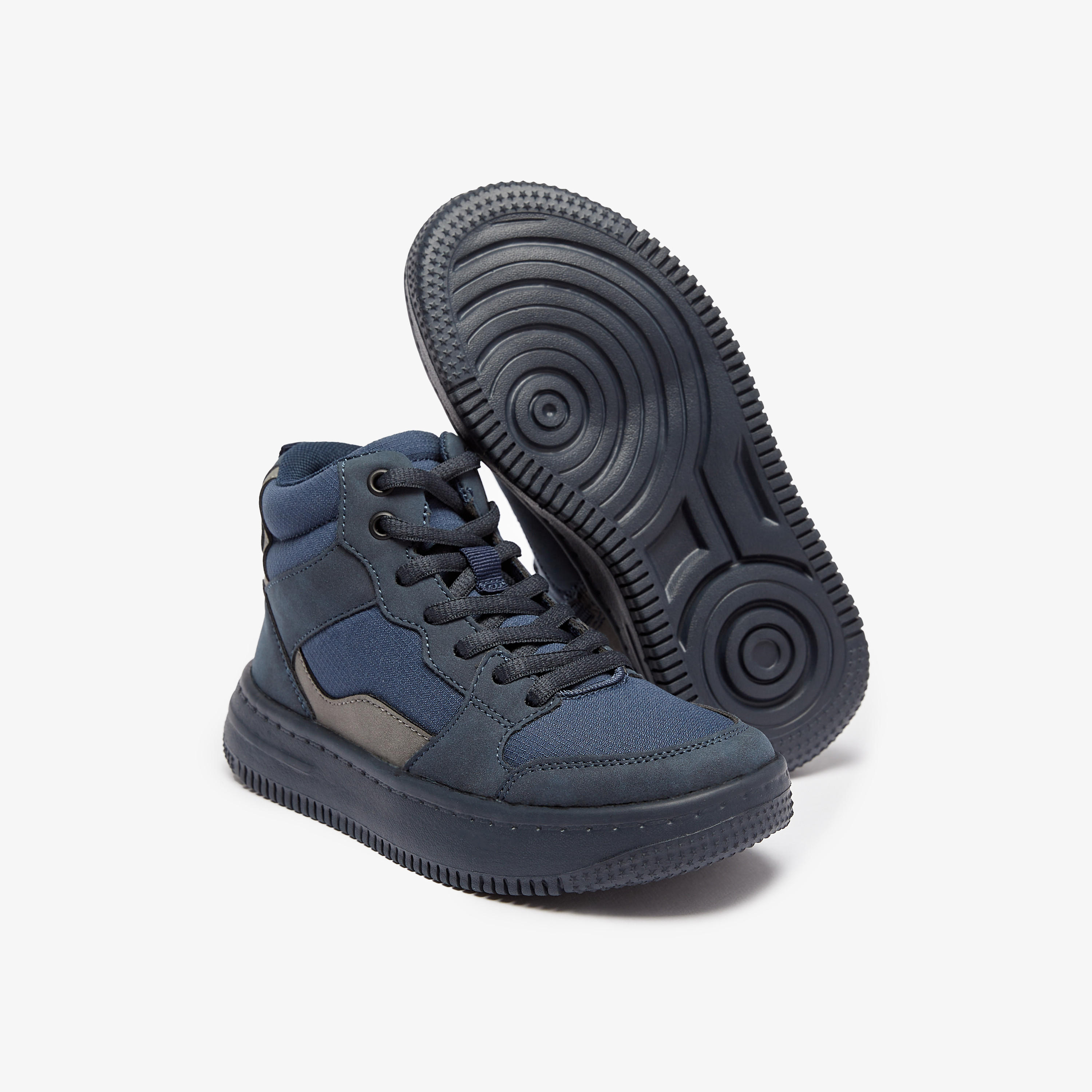 Mister Duchini Panelled High Top Sneakers with Zip Closure-boys-shoes-sneakers-image-14