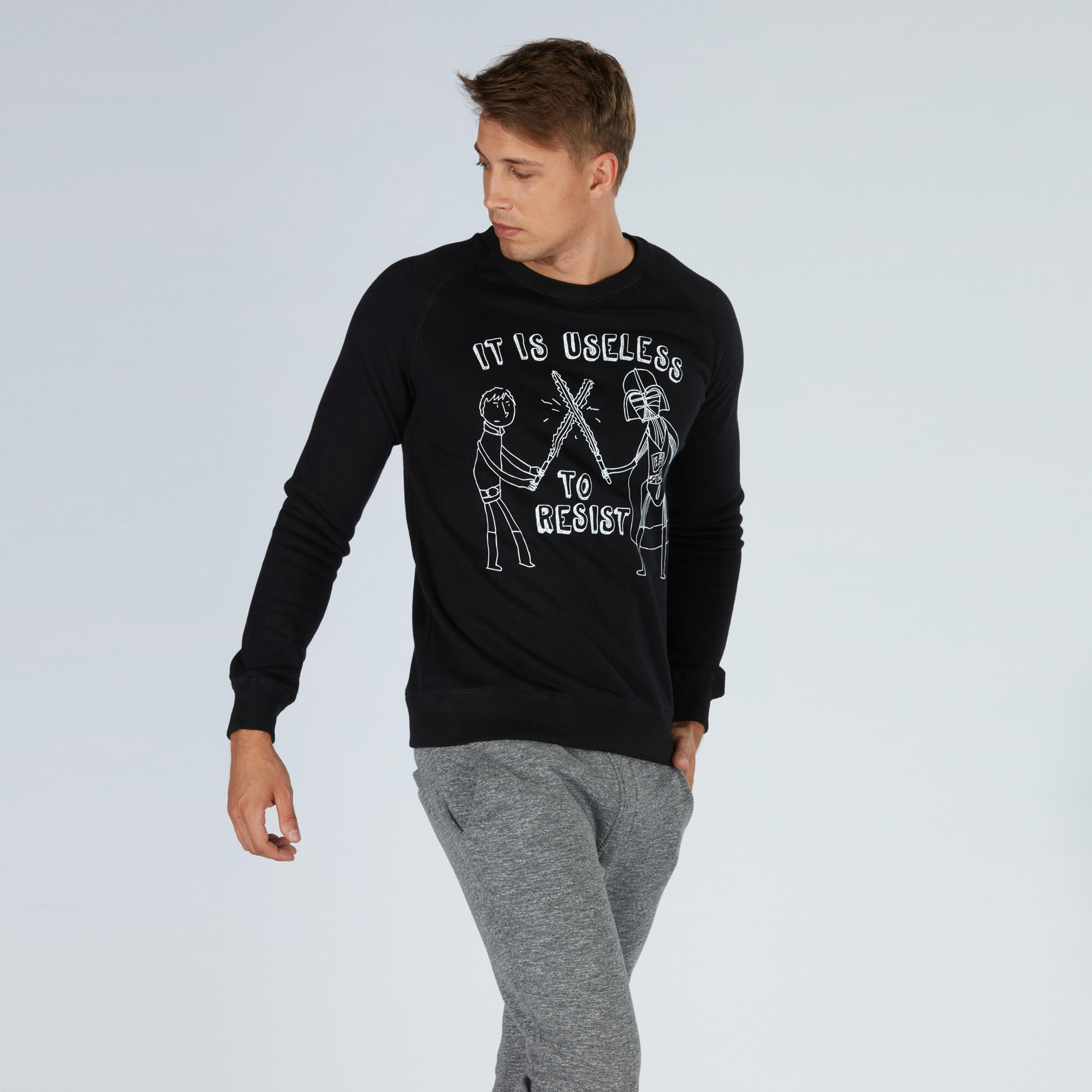 سويت شيرت بياقة مستديرة وطبعات ستار وورز من آيكونيك-men-winterwear-hoodiesandsweatshirts-image-3