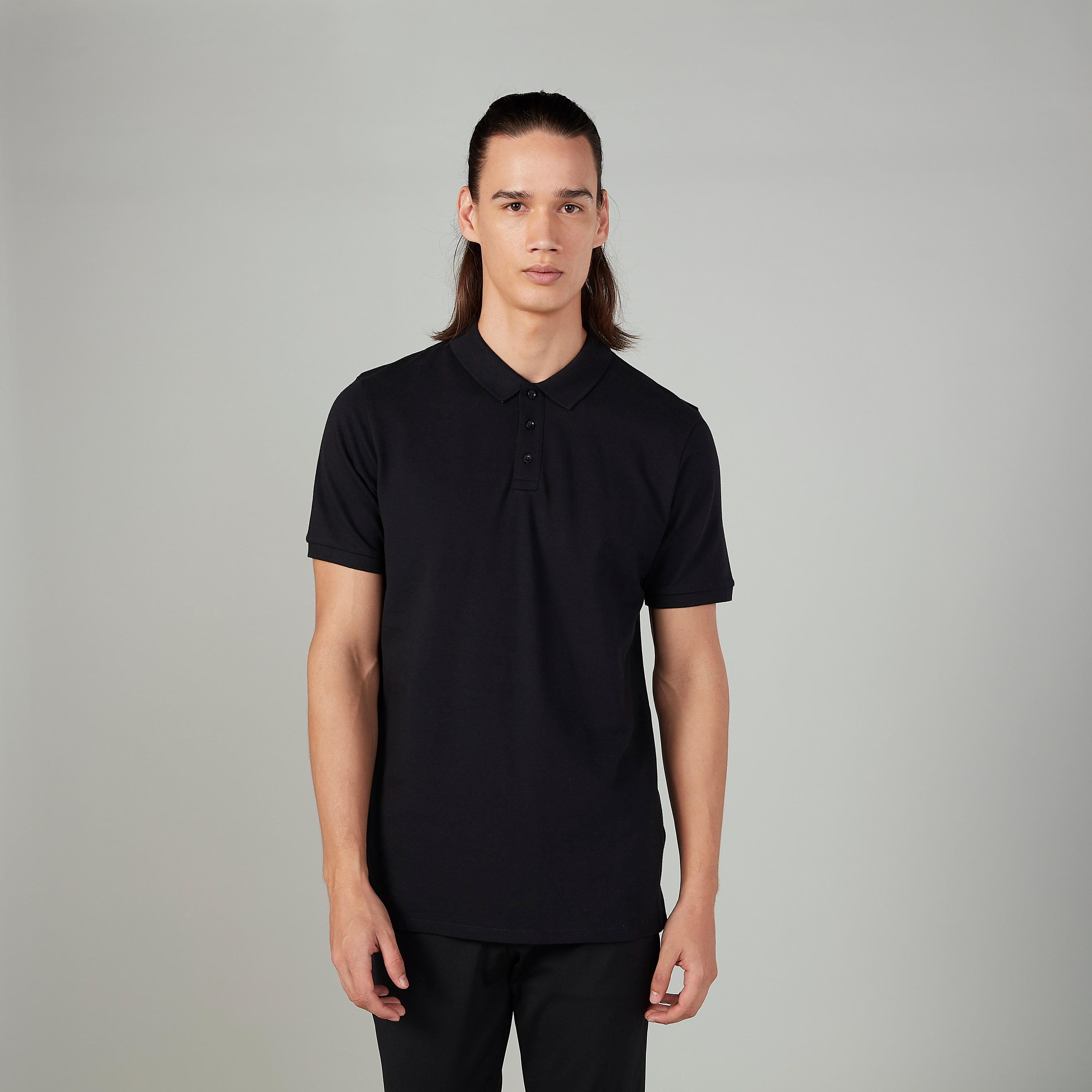 تيشيرت سادة بياقة بولو وأكمام قصيرة من آيكونيك-men-clothing-tshirtsandpolos-polos-image-4