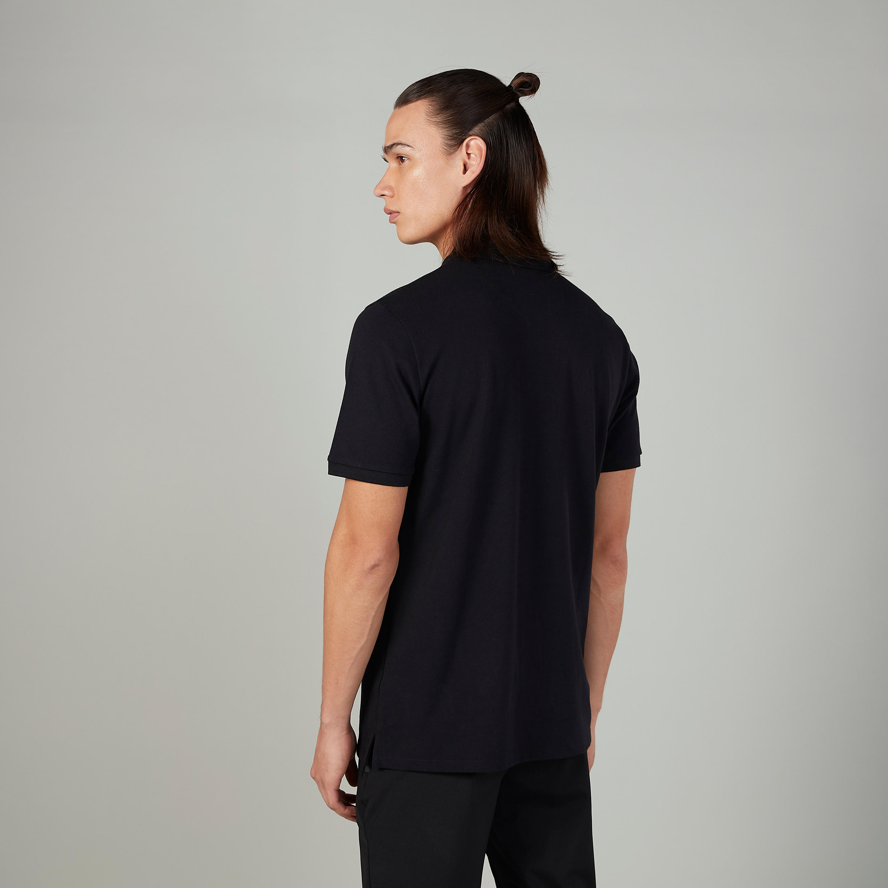 تيشيرت سادة بياقة بولو وأكمام قصيرة من آيكونيك-men-clothing-tshirtsandpolos-polos-image-1